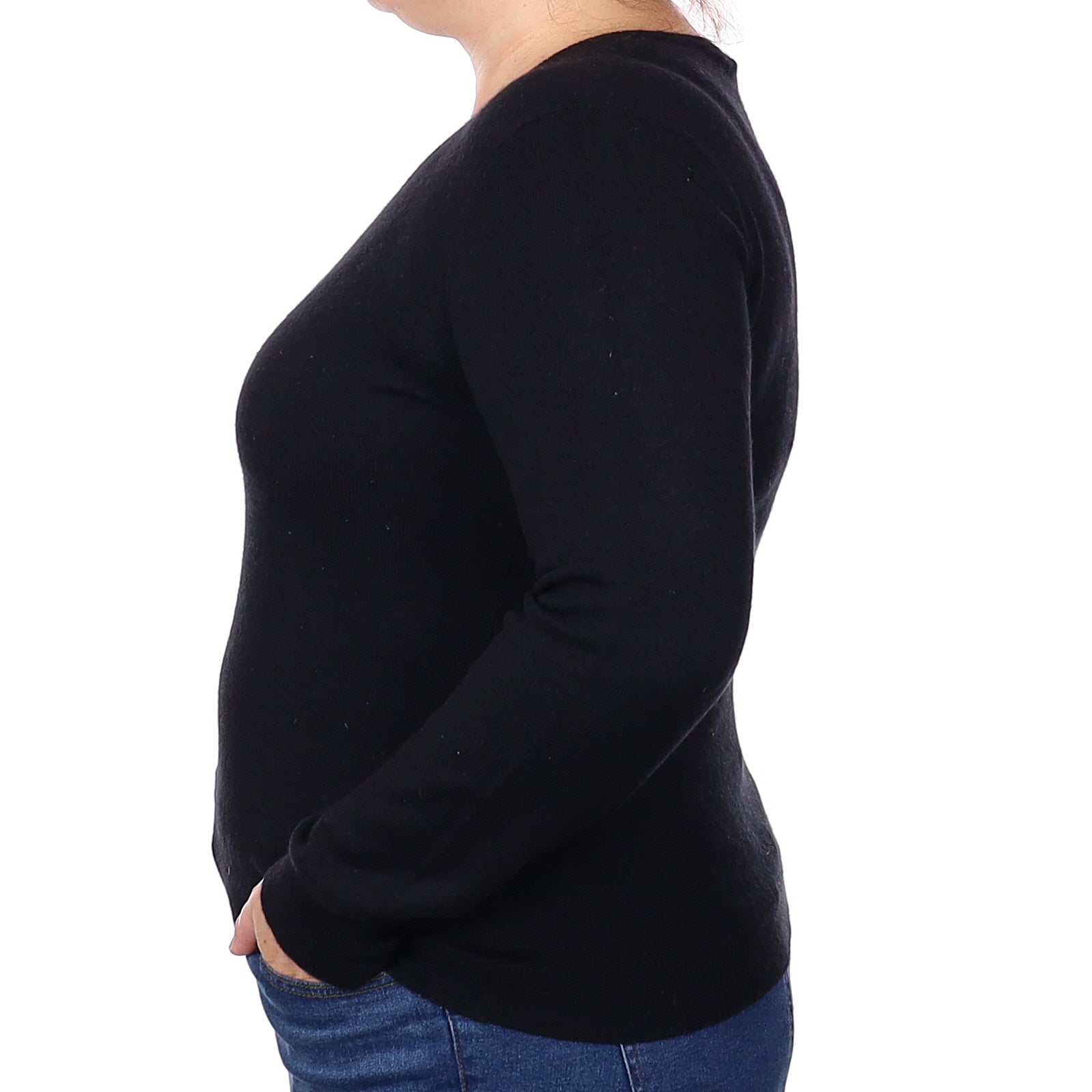 Ralph Lauren Black Cashmere V Neck Jumper Extra Large