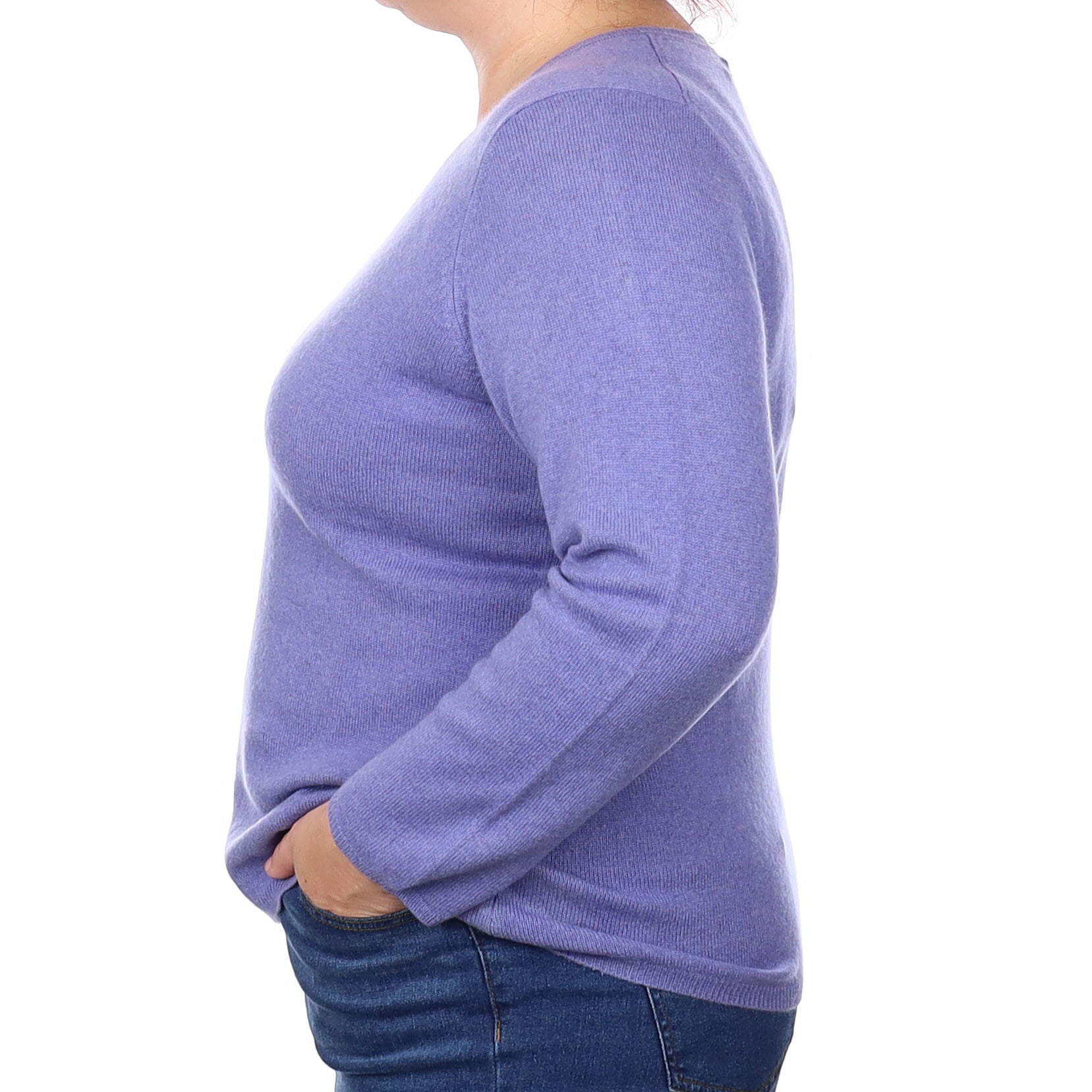 Periwinkle Blue Cashmere V Neck Jumper Extra Large