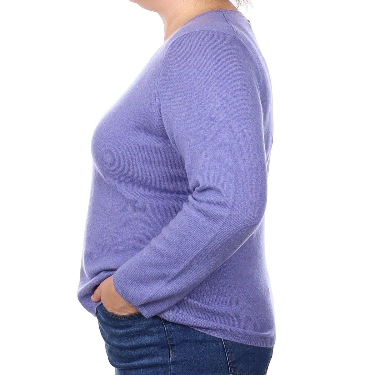 Periwinkle Blue Cashmere V Neck Jumper Extra Large