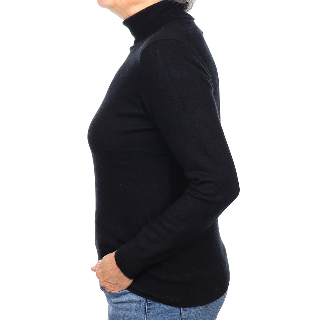 Black Cashmere Polo Jumper Medium