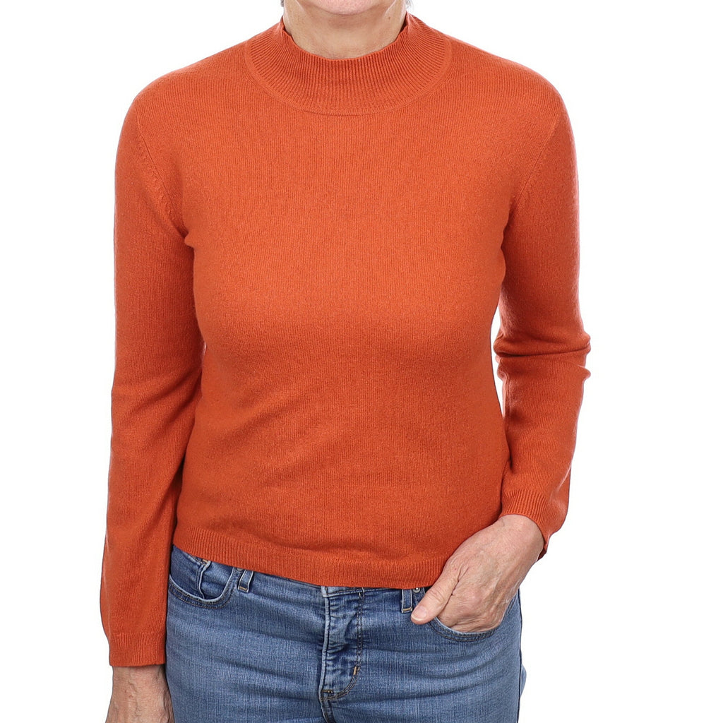 Burnt Orange Cashmere Turtleneck Jumper Medium