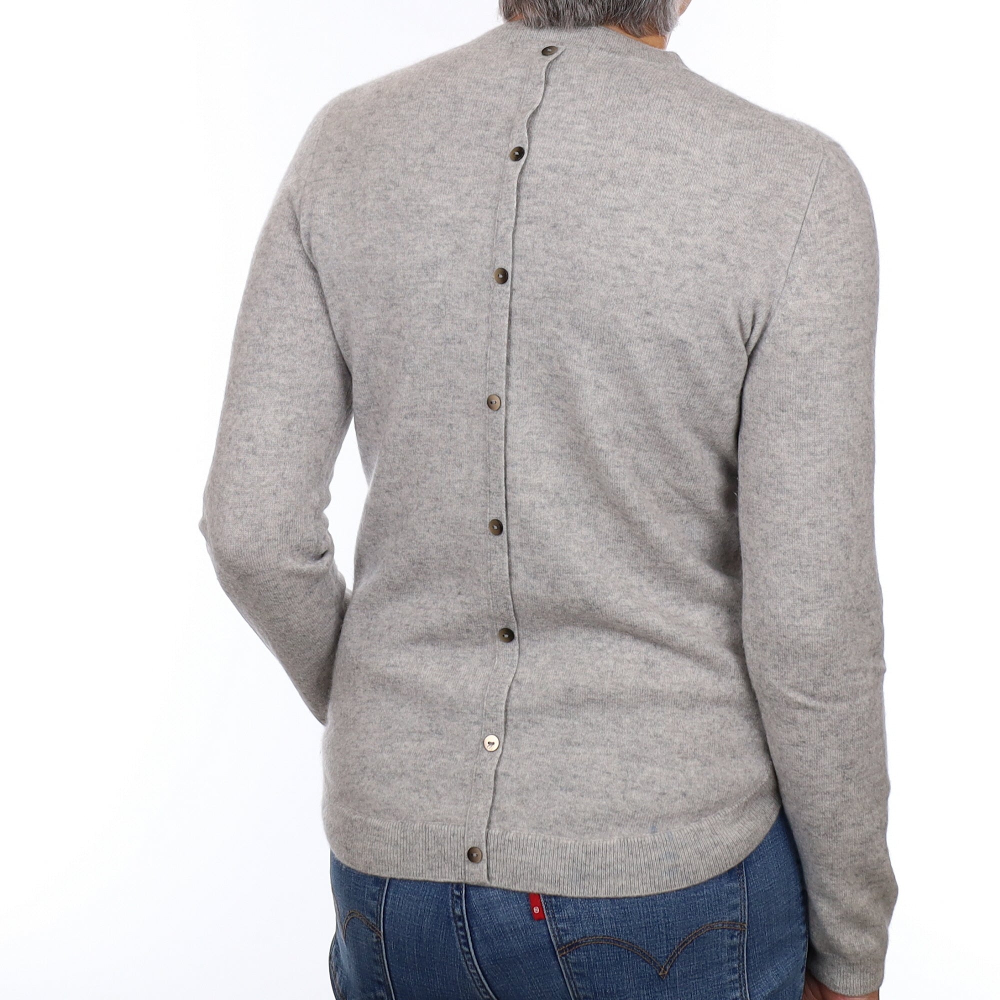 Smoke Grey Cashmere Crew Neck Jumper Medium