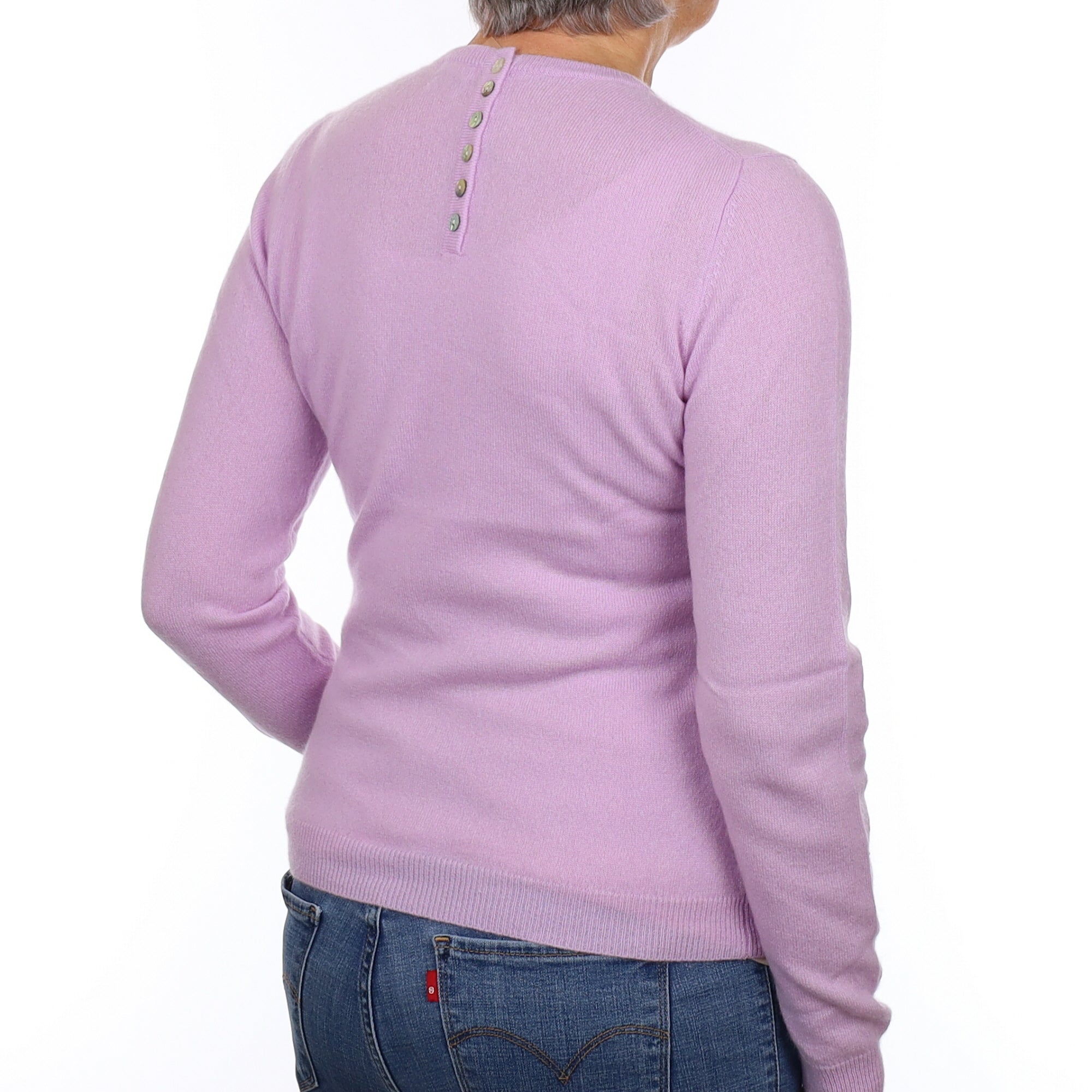 Lilac Purple Cashmere Crew Neck Jumper Medium