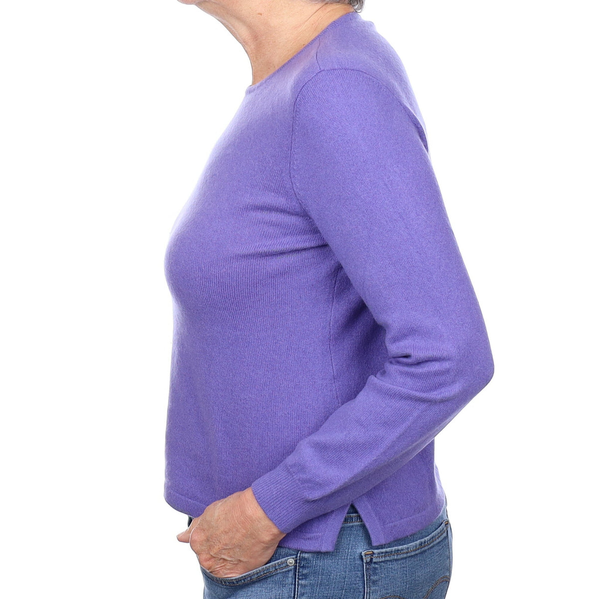 Lavender Purple Cashmere Crew Neck Jumper Medium