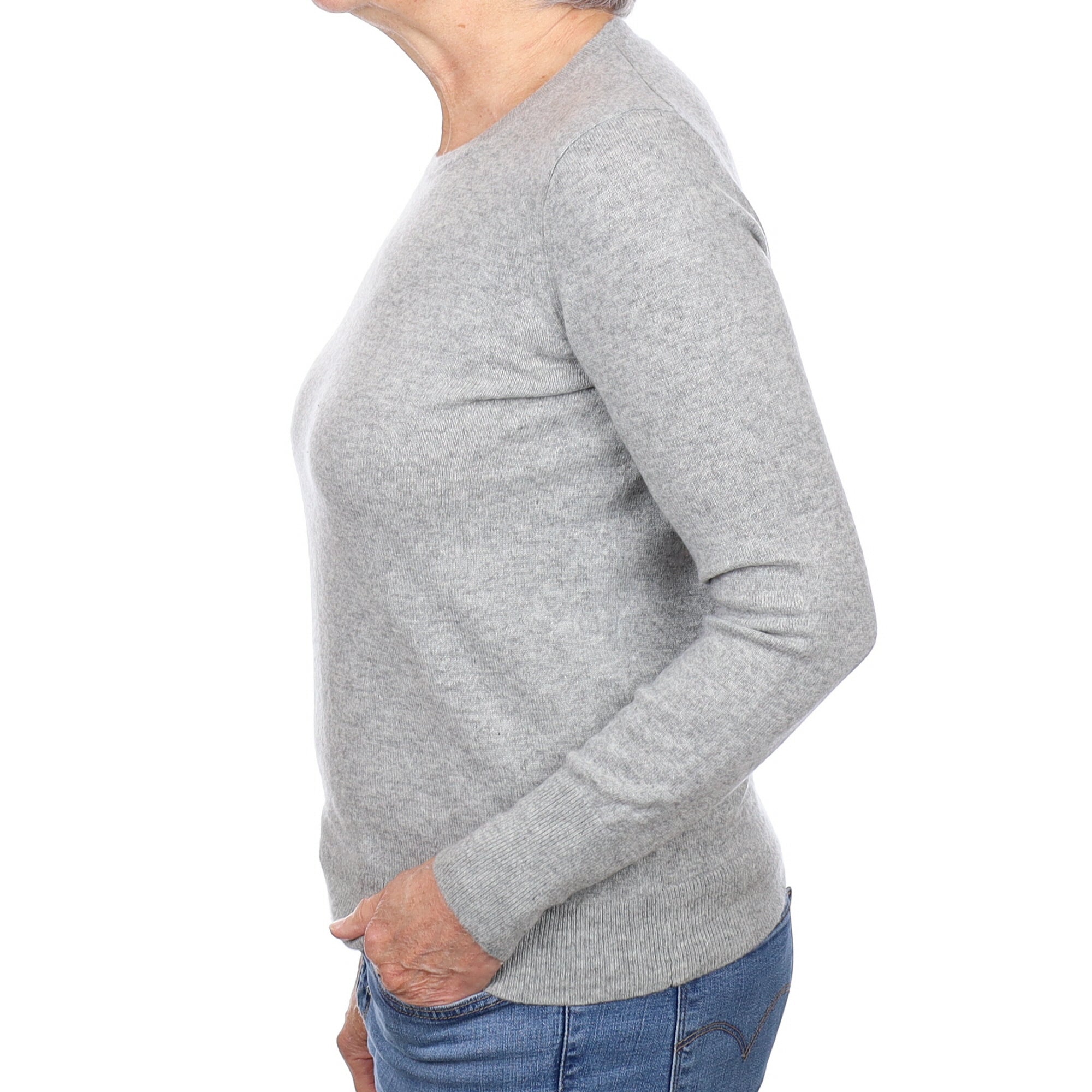 Smoke Grey Cashmere Crew Neck Jumper Medium