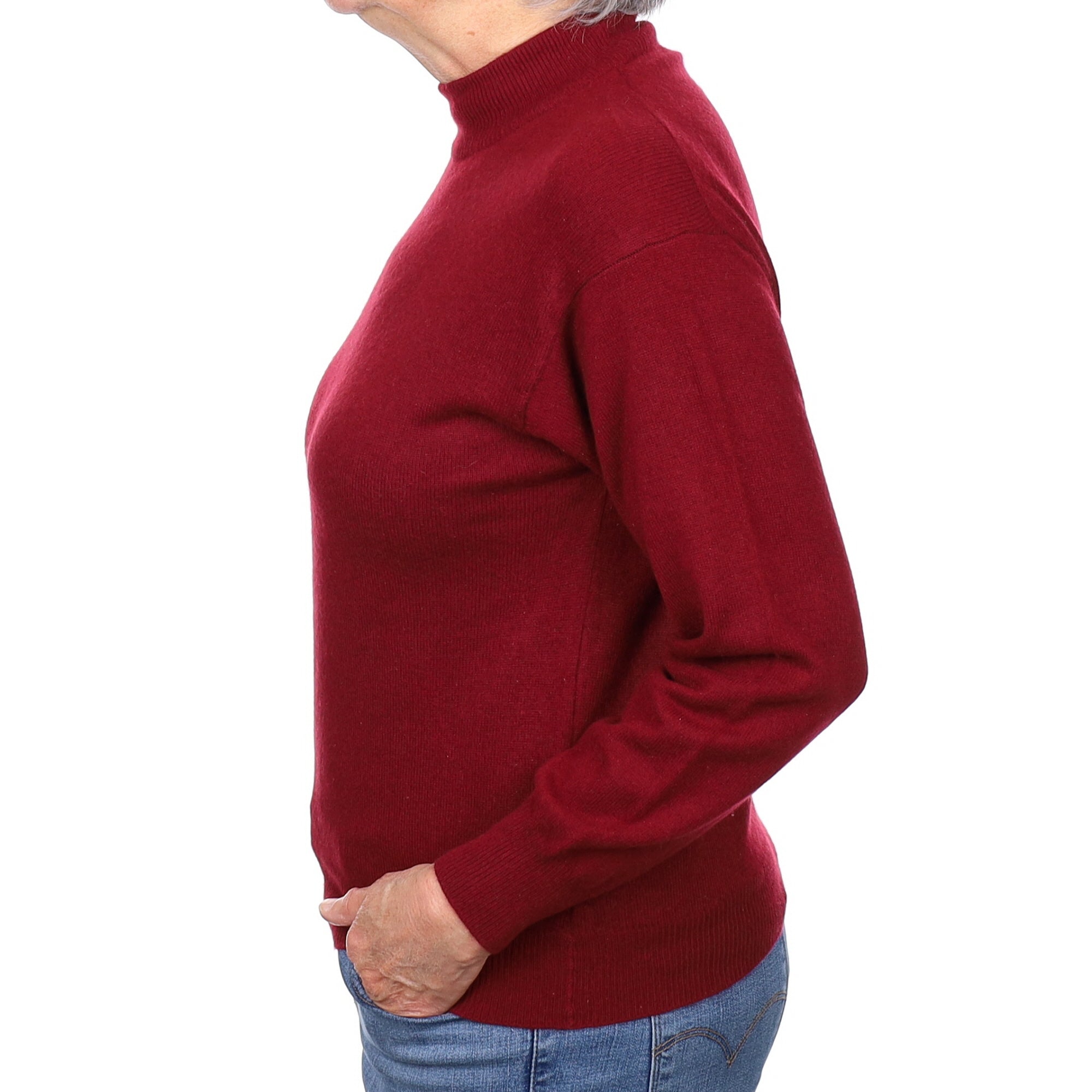 Burgundy Red Cashmere Turtleneck Jumper Medium