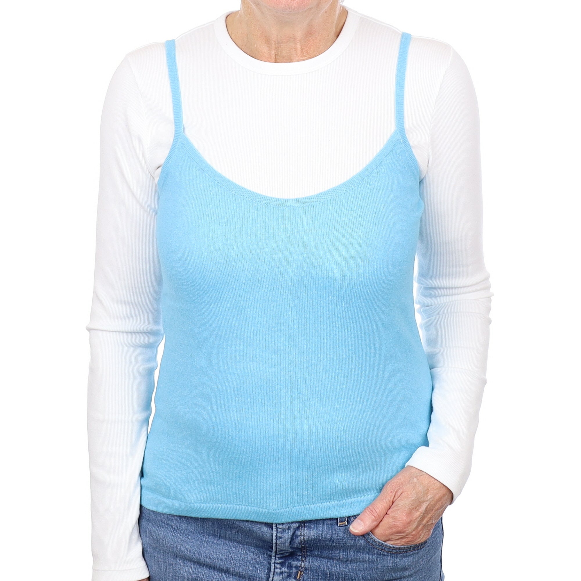 Italian Aquamarine Blue Cashmere Vest Medium