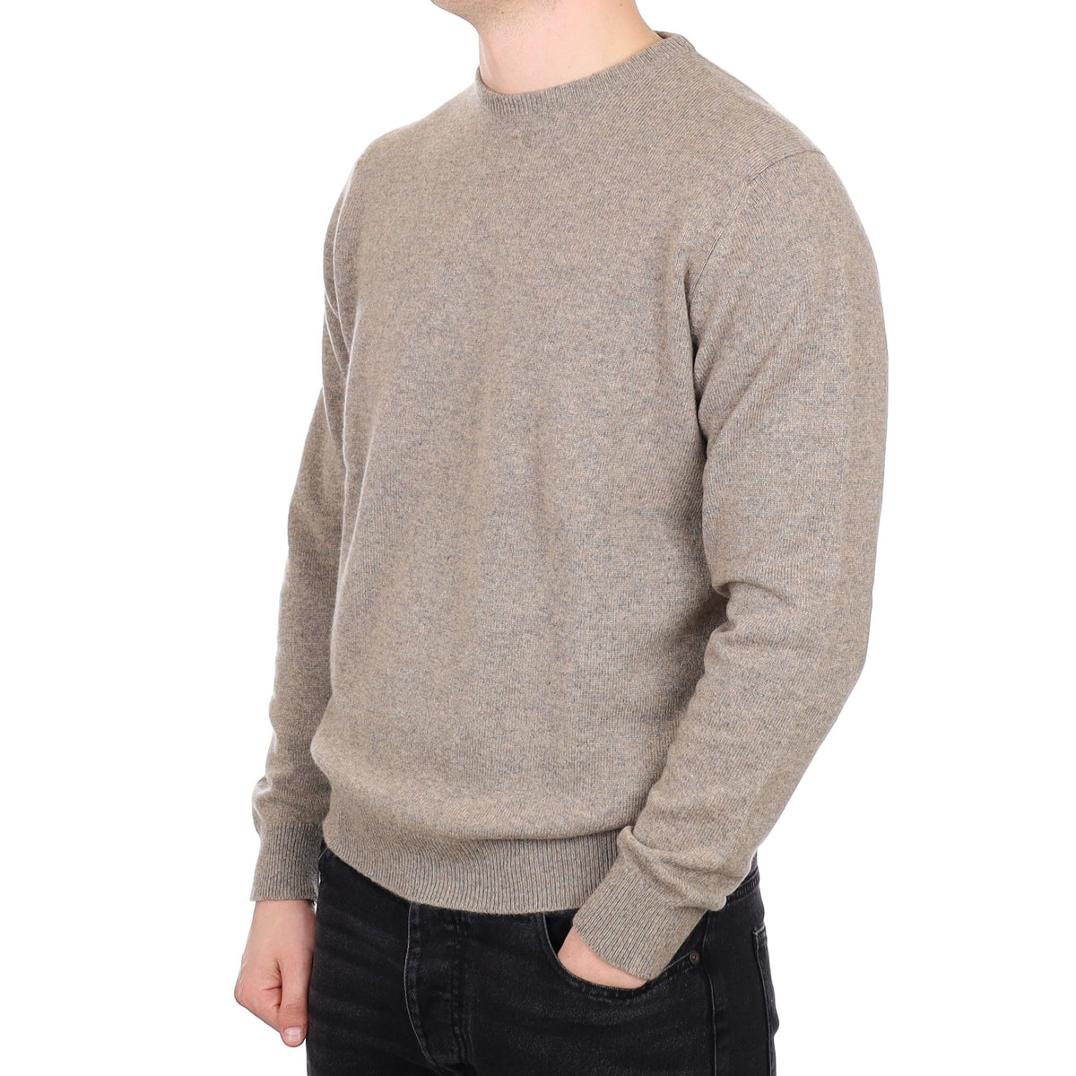 Men's s Scottish Mocha Brown Cashmere Crew Neck Jumper XL