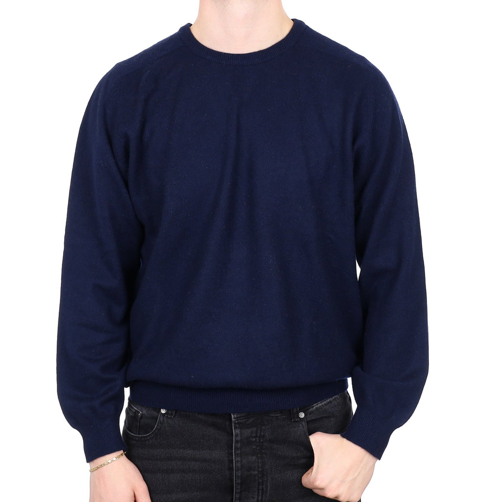Men's Navy Blue Cashmere Crew Neck Jumper XXL
