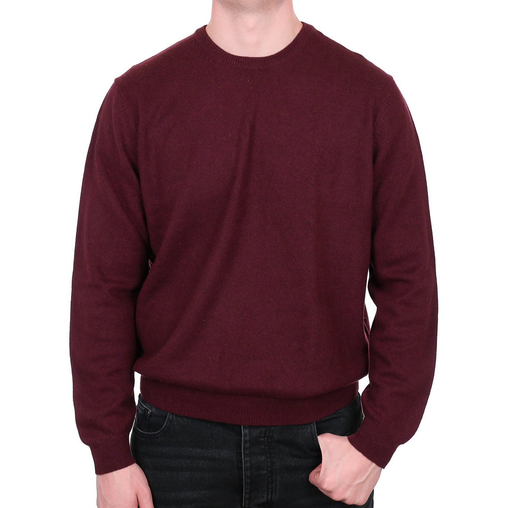 Men's Mulberry Purple Cashmere Crew Neck Jumper XXL