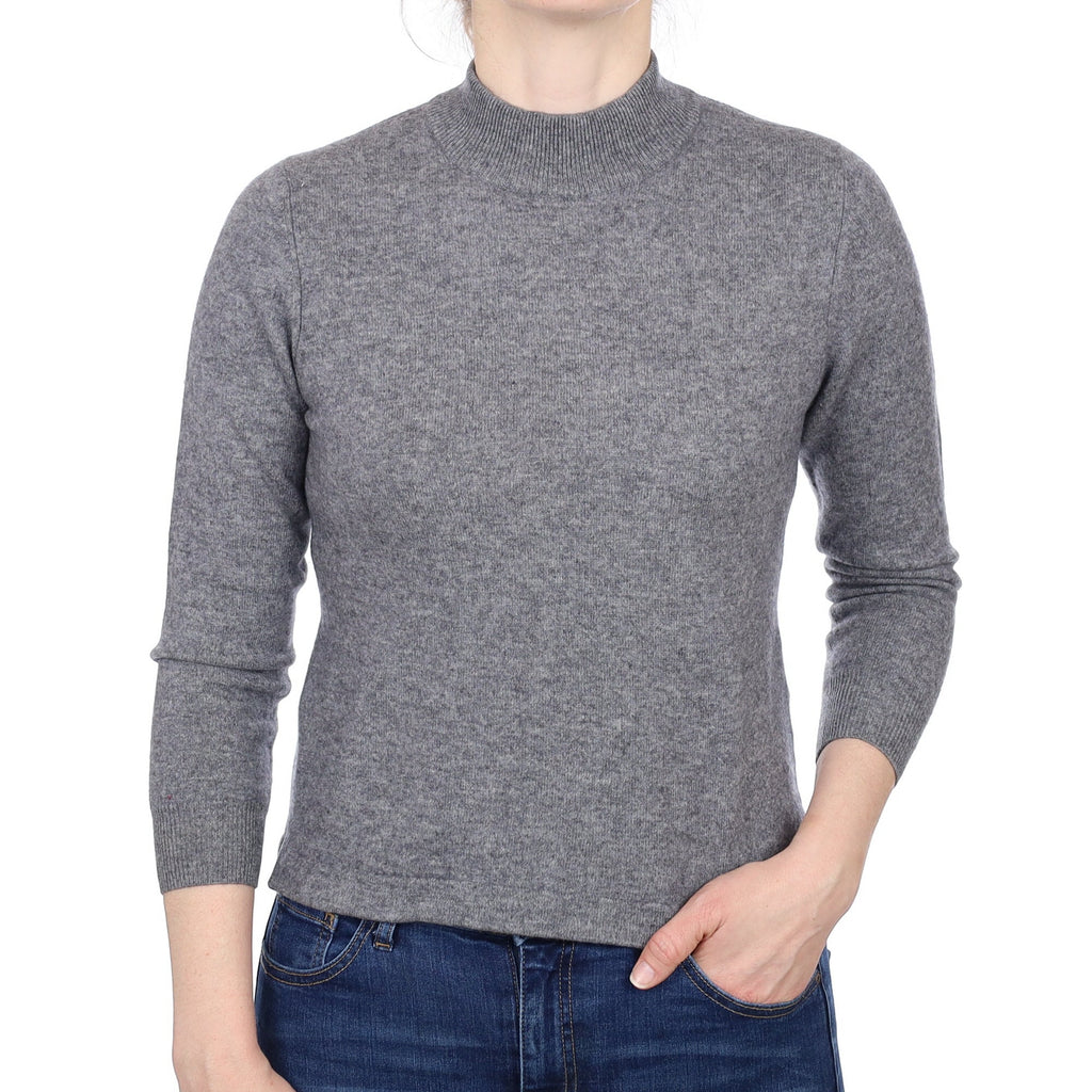 Slate Grey Cashmere Turtle Neck Jumper Small