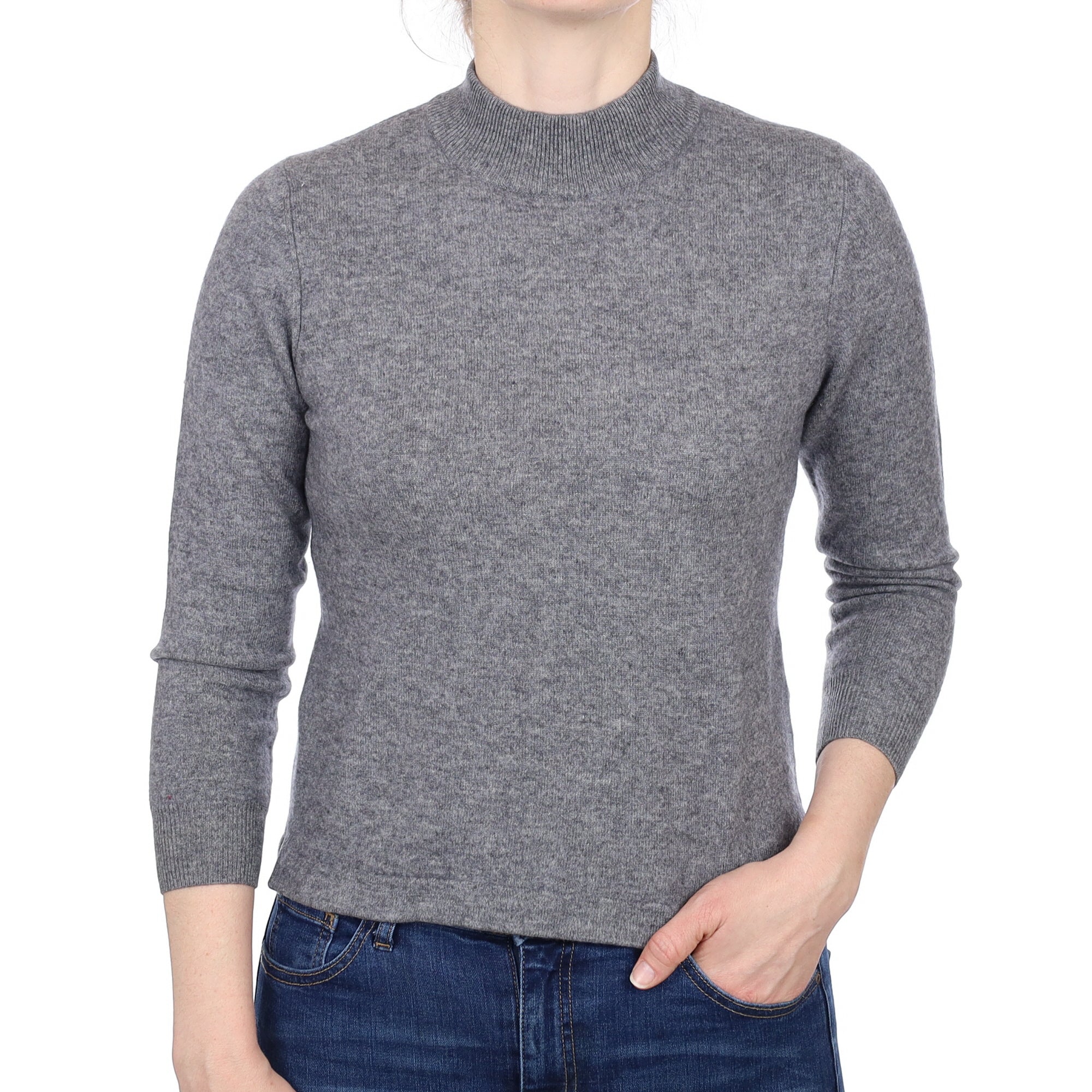 Slate Grey Cashmere Turtle Neck Jumper Small
