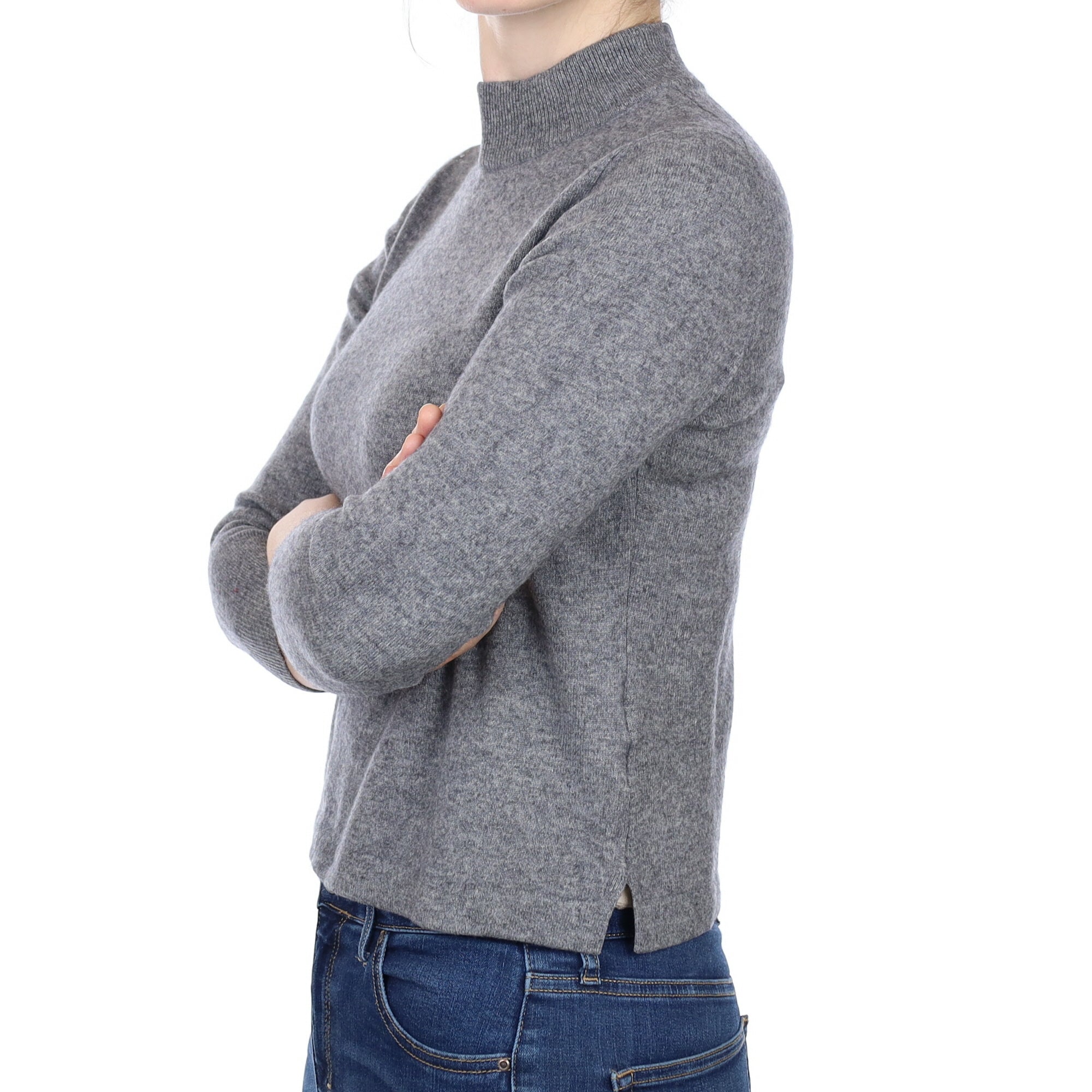 Slate Grey Cashmere Turtle Neck Jumper Small