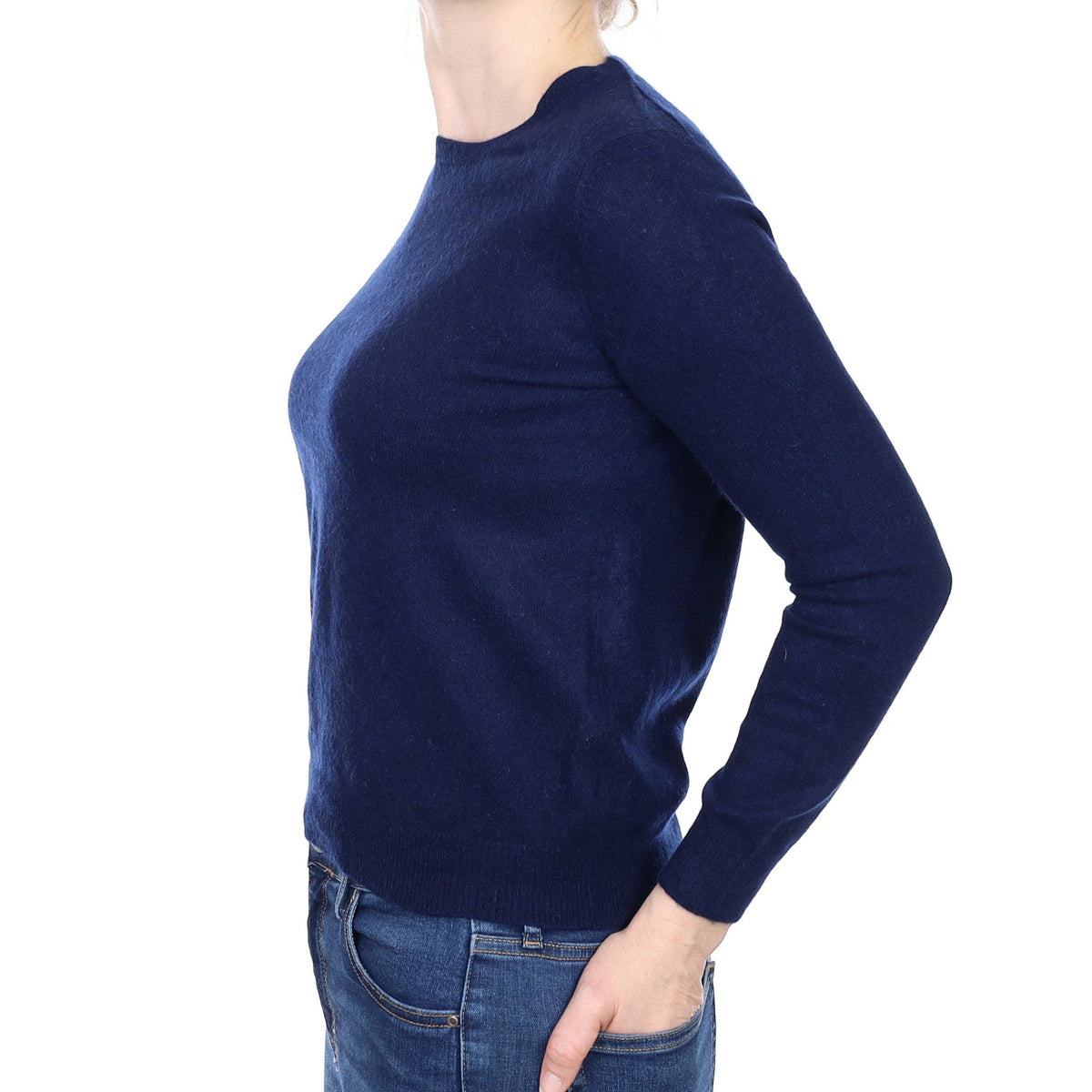 Navy Blue Cashmere Crew Neck Jumper Small