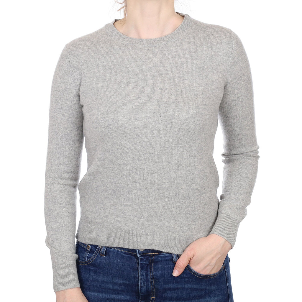 Smoke Grey Cashmere Crew Neck Jumper Small