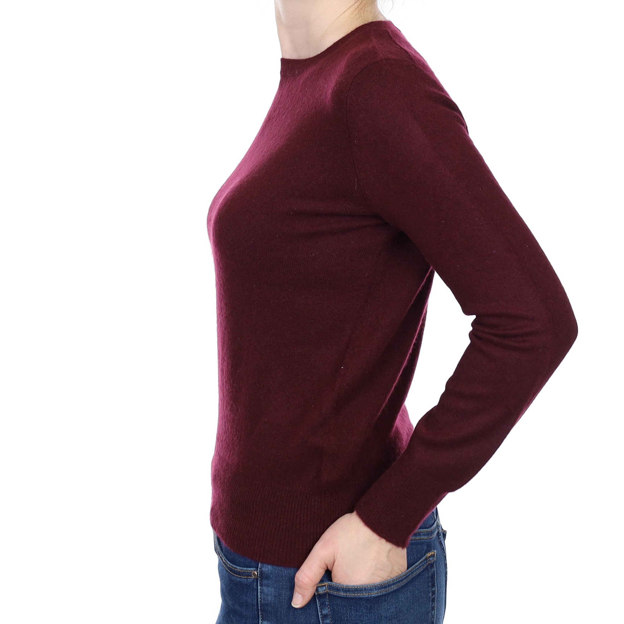 Mulberry Purple Cashmere Crew Neck Jumper Small
