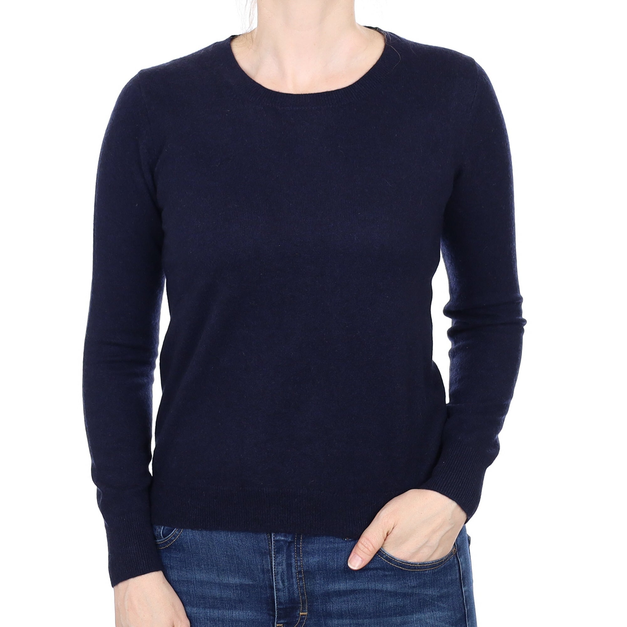 Navy Blue Cashmere Crew Neck Jumper Small