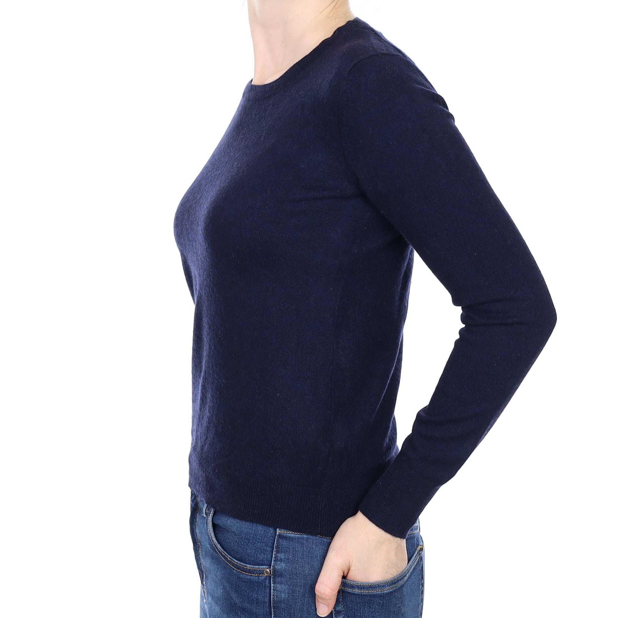 Navy Blue Cashmere Crew Neck Jumper Small