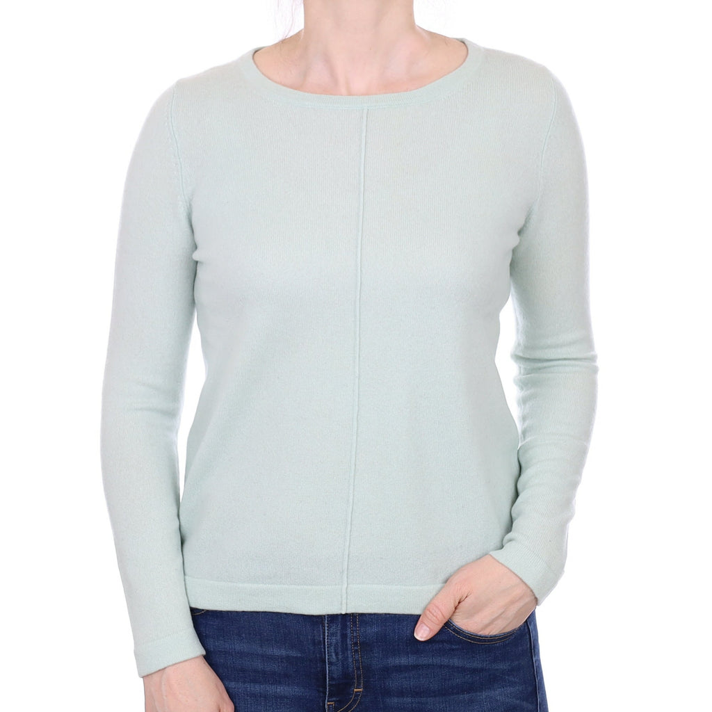 Duck Egg Green Cashmere Crew Neck Jumper Small