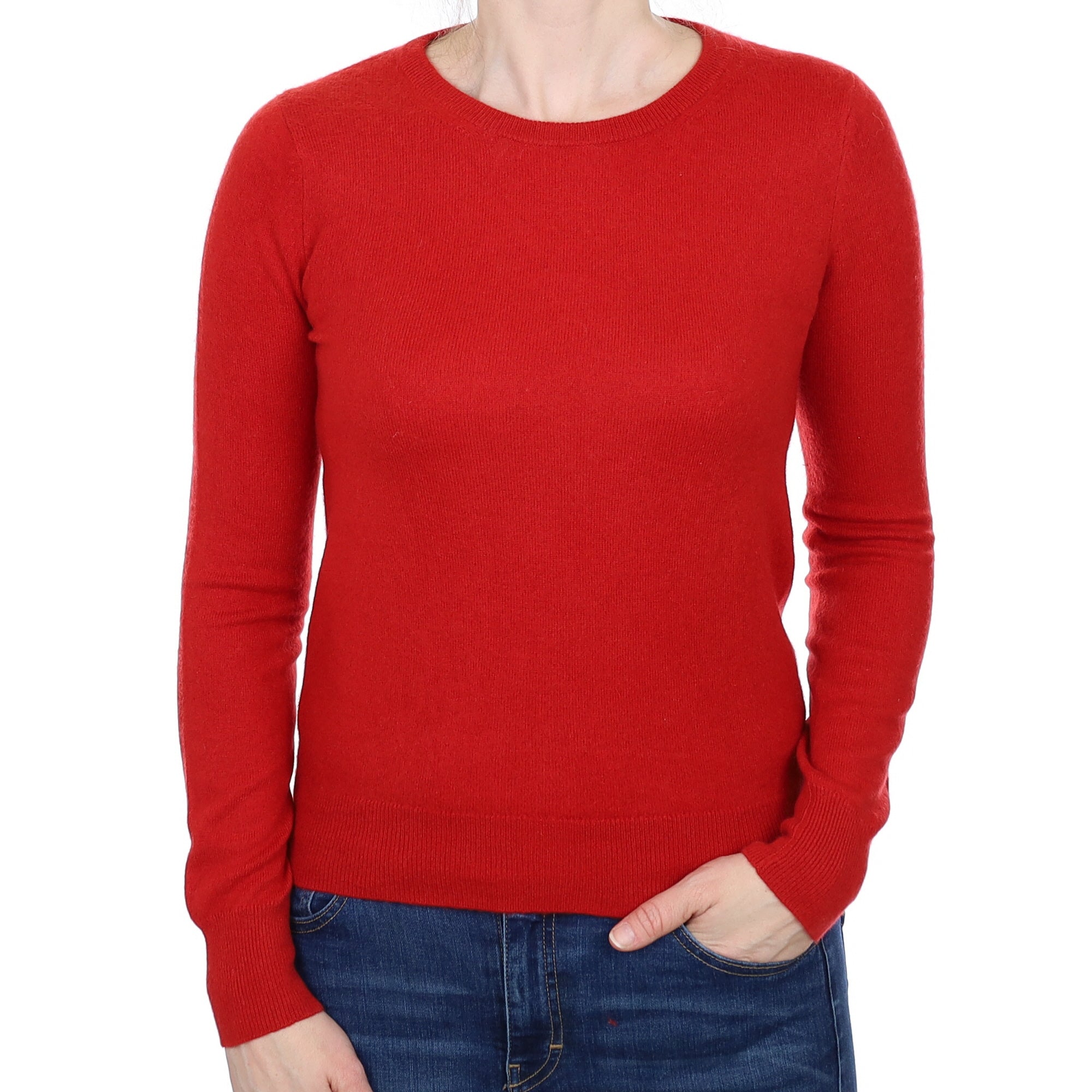 Scarlett Red Cashmere Crew Neck Jumper Small