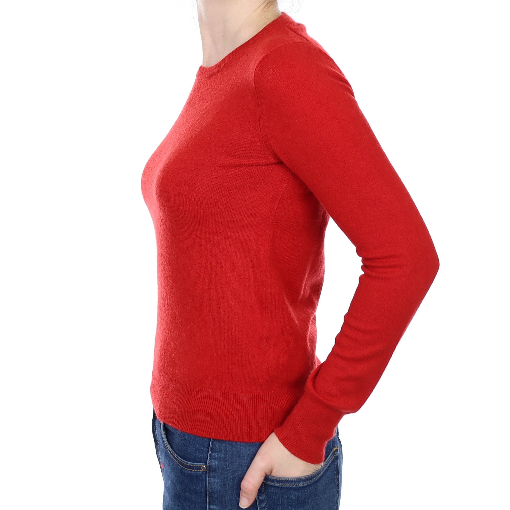 Scarlett Red Cashmere Crew Neck Jumper Small