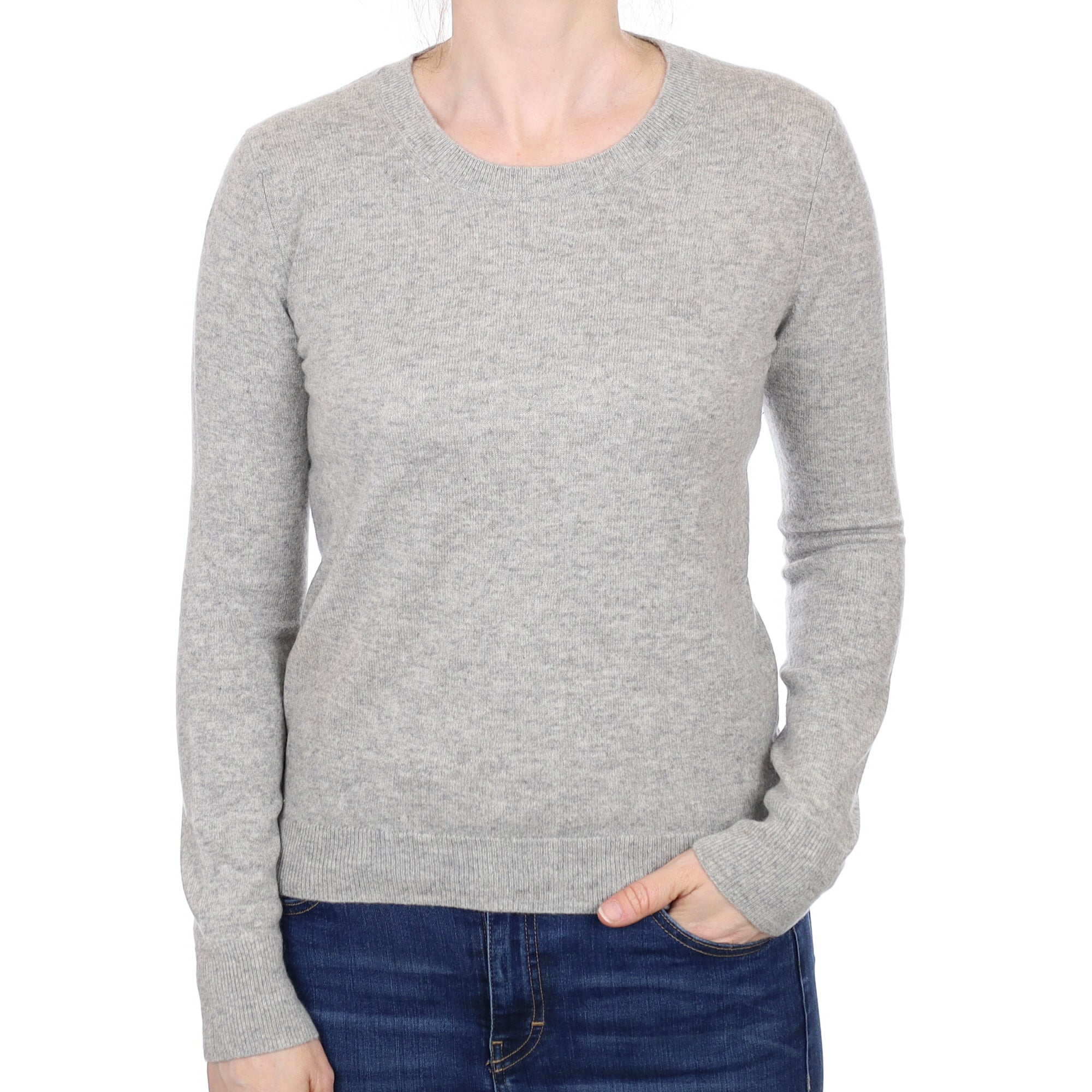 Smoke Grey Cashmere Crew Neck Jumper Small