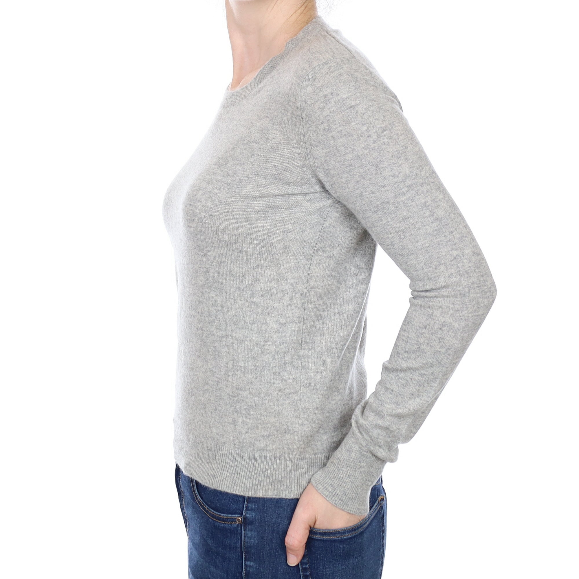 Smoke Grey Cashmere Crew Neck Jumper Small