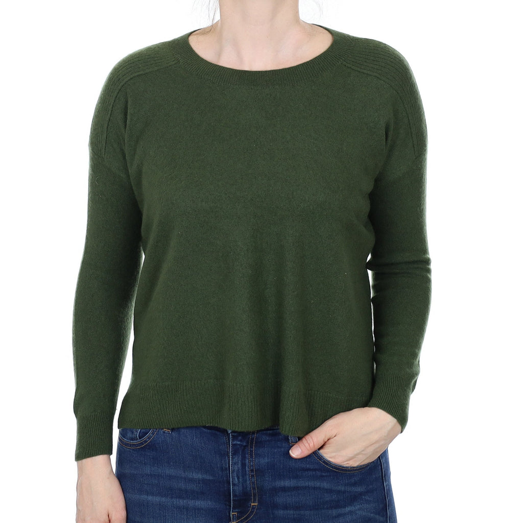Forest Green Cashmere Crew Neck Jumper Small