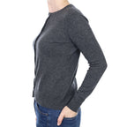 Charcoal Grey Cashmere Crew Neck Cardigan Small