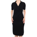 Black Cashmere Short Sleeve V Neck Dress Small