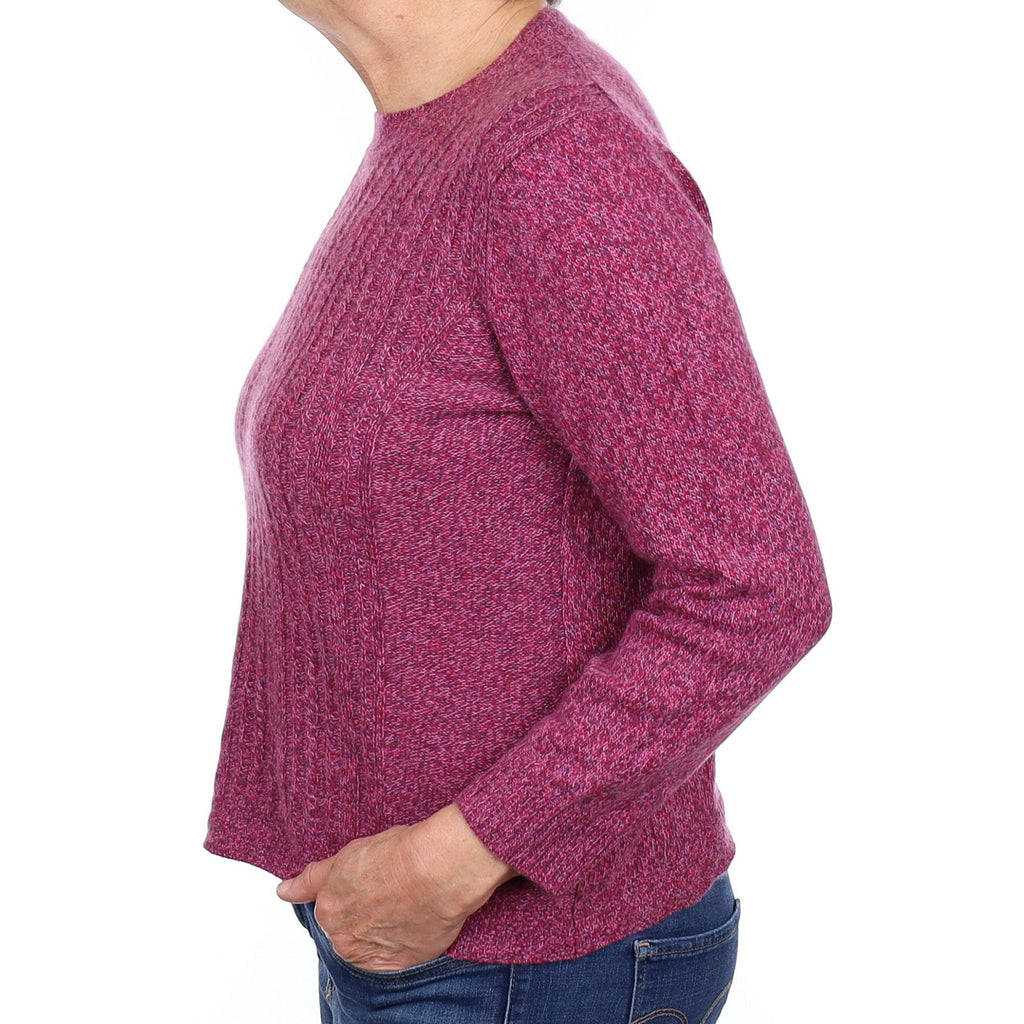 Pink Marl Heavy knit Cashmere Crew Neck Jumper Medium