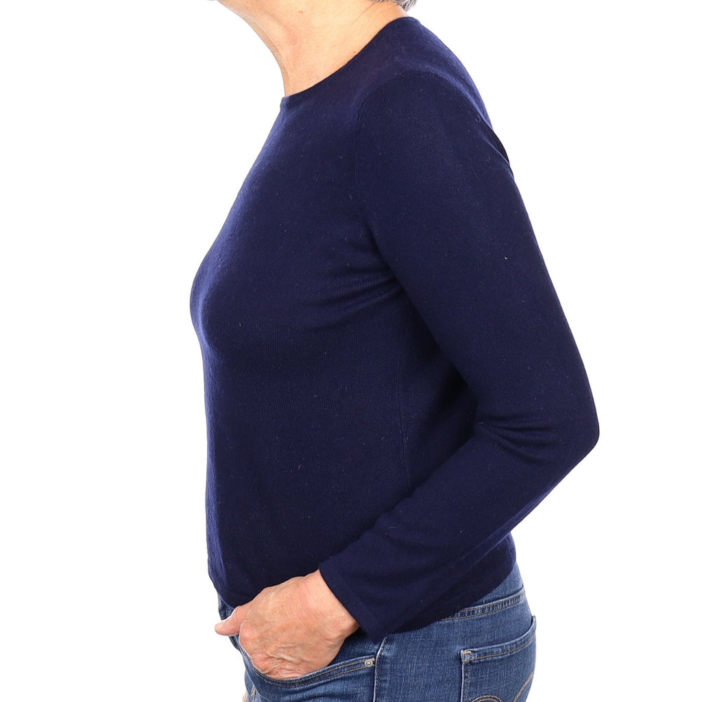 Navy Blue Cashmere Crew Neck Jumper Medium