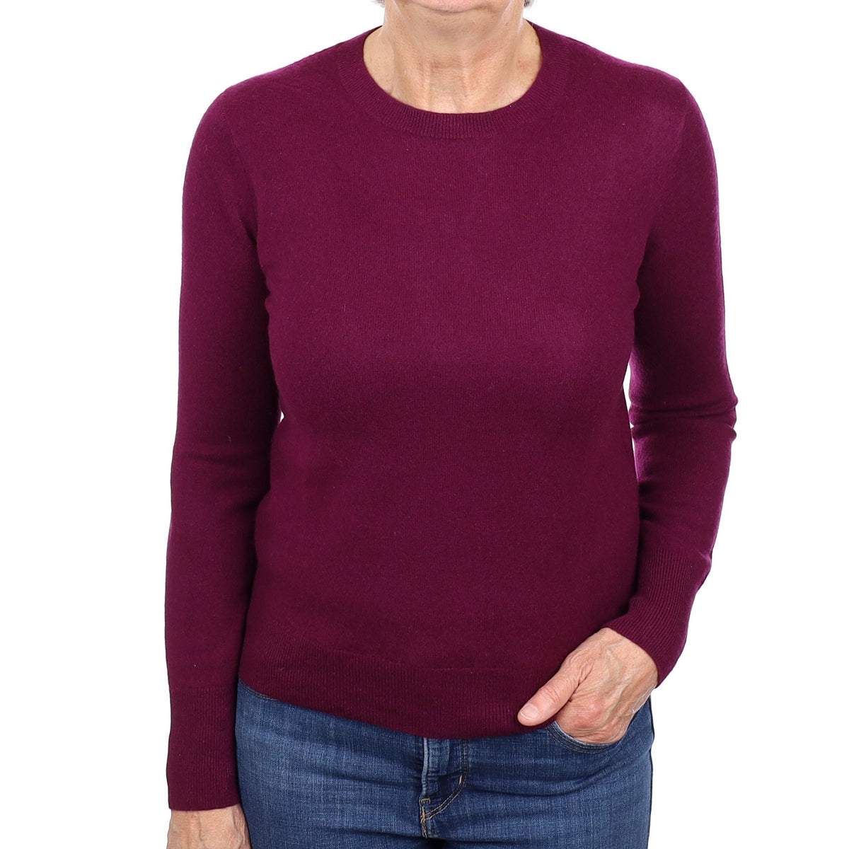 Mulberry Purple Cashmere Crew Neck Jumper Medium