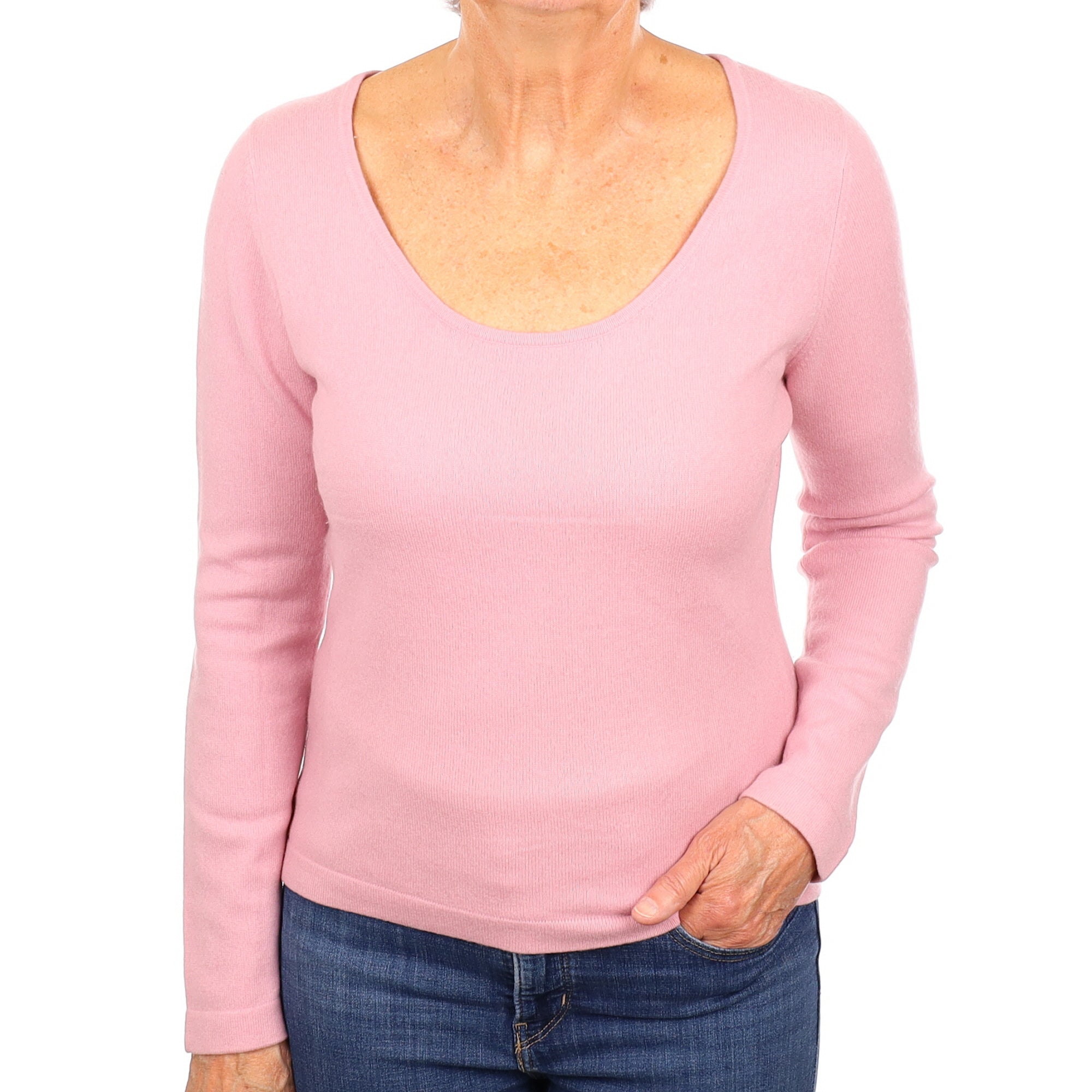 Sugar Mouse Pink Cashmere Scoop Neck Jumper Medium