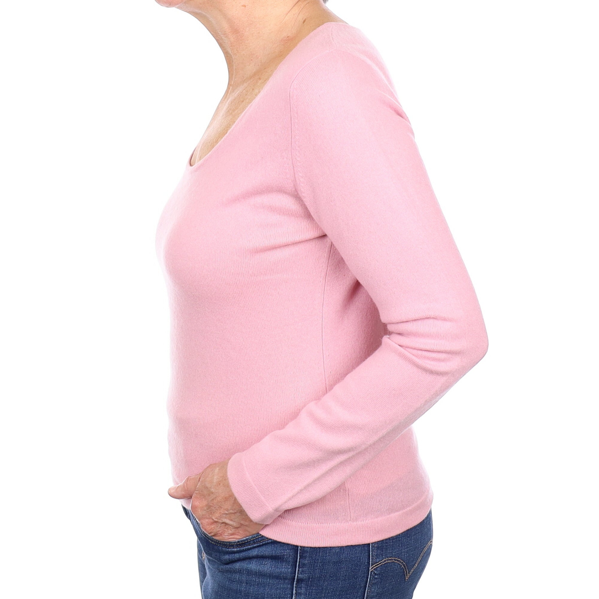 Sugar Mouse Pink Cashmere Scoop Neck Jumper Medium
