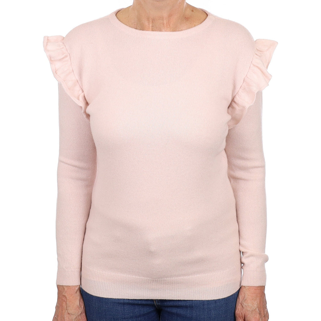 Ice Pink Cashmere Crew Neck Jumper Medium