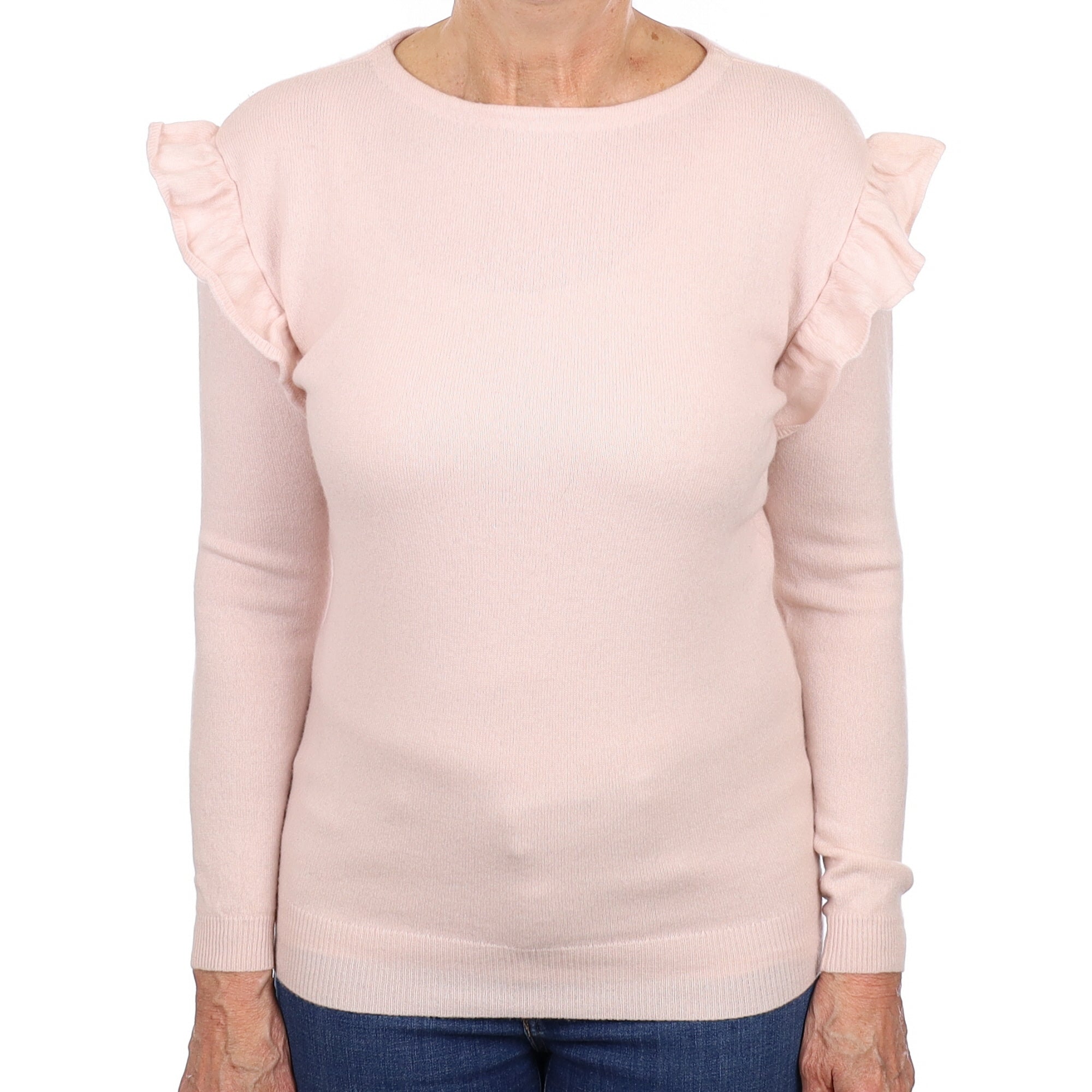 Ice Pink Cashmere Crew Neck Jumper Medium