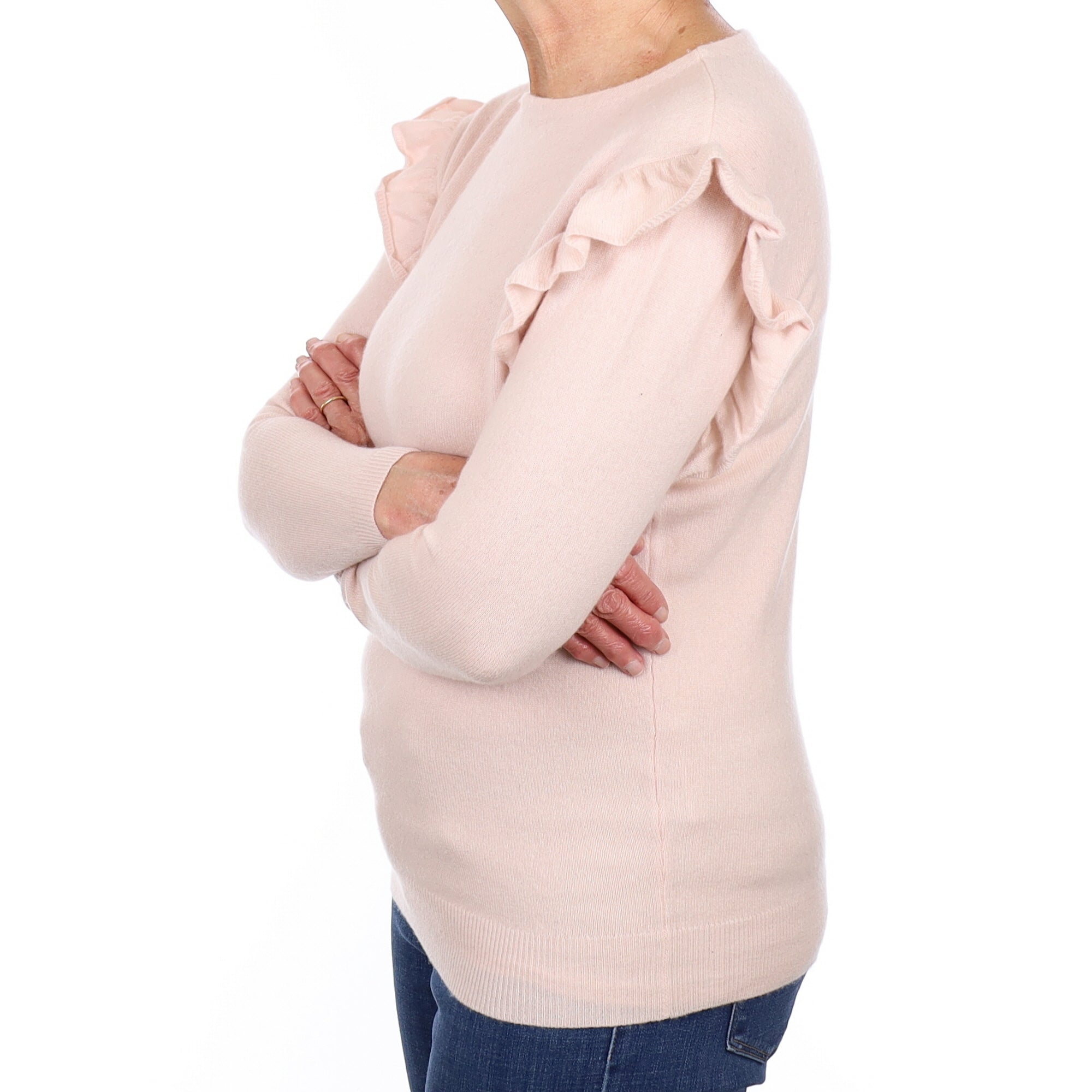 Ice Pink Cashmere Crew Neck Jumper Medium