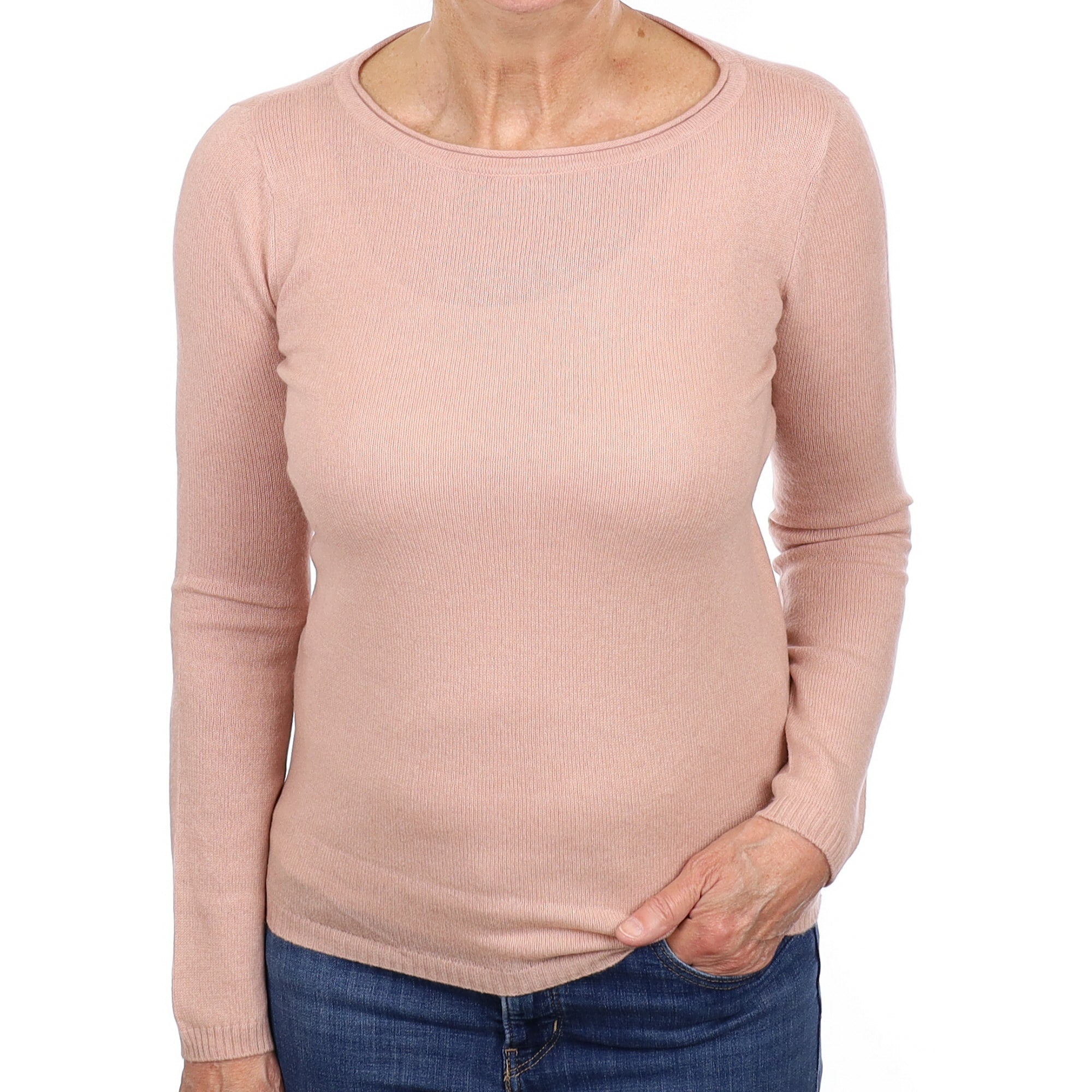 Ballet Shoe Pink Cashmere Crew Neck Jumper Medium