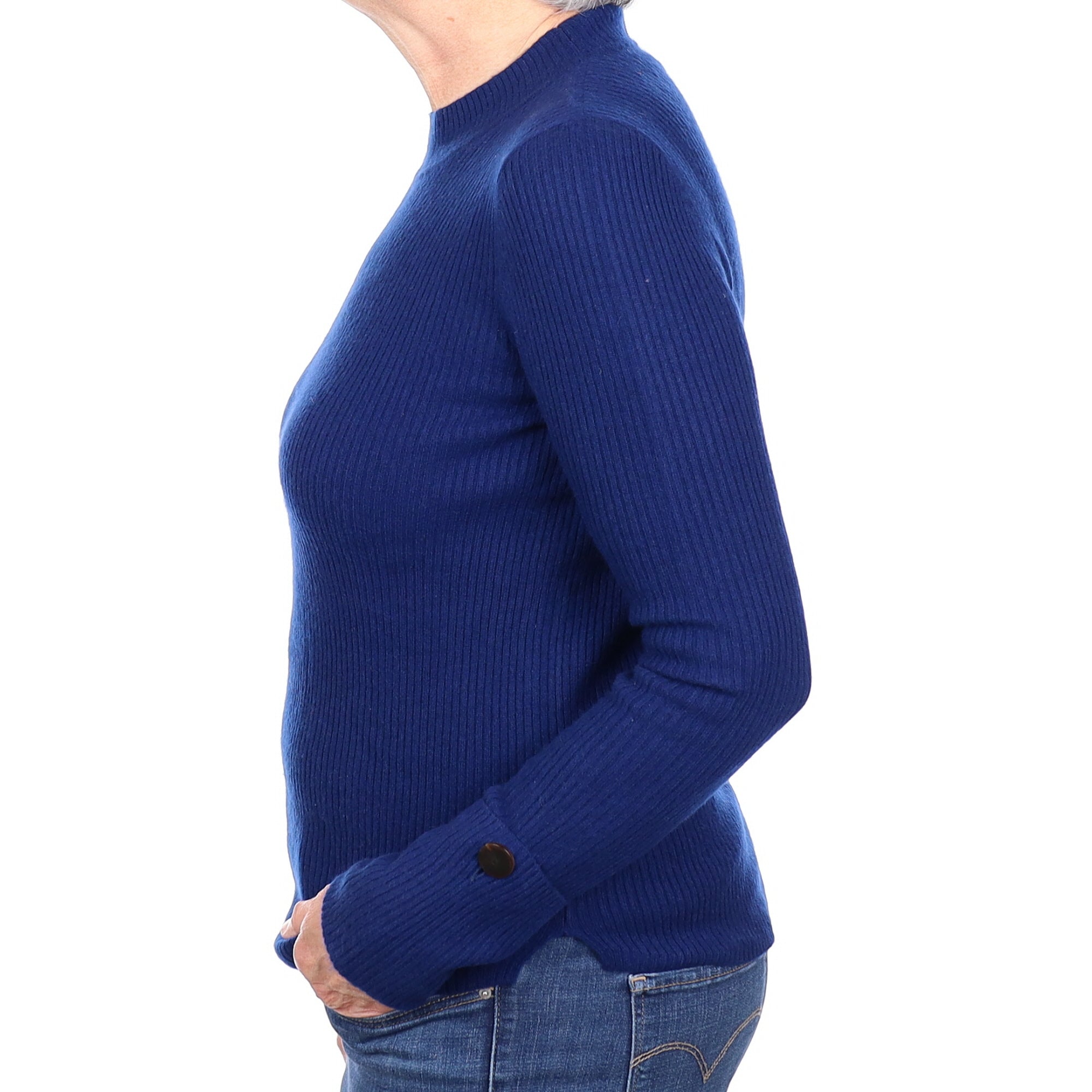 Jigsaw French Navy Cashmere Turtleneck Jumper Medium