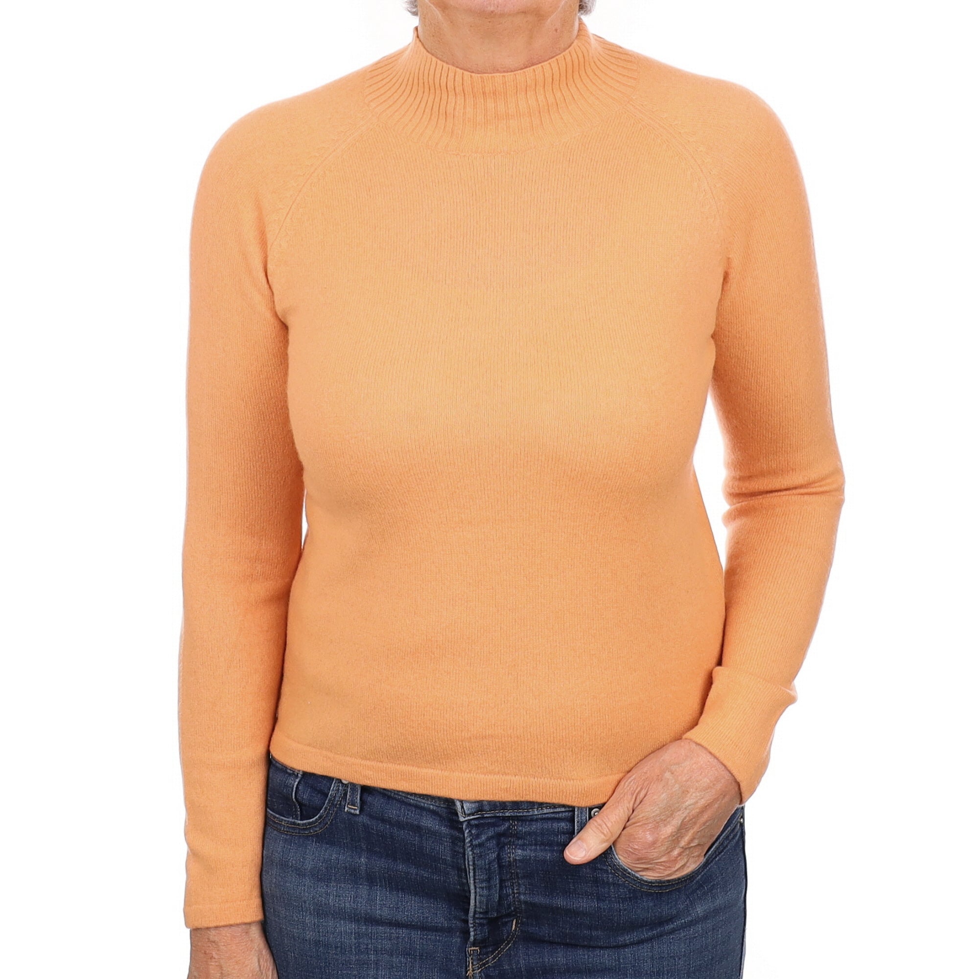 Peach Pink Cashmere Turtleneck Jumper Medium