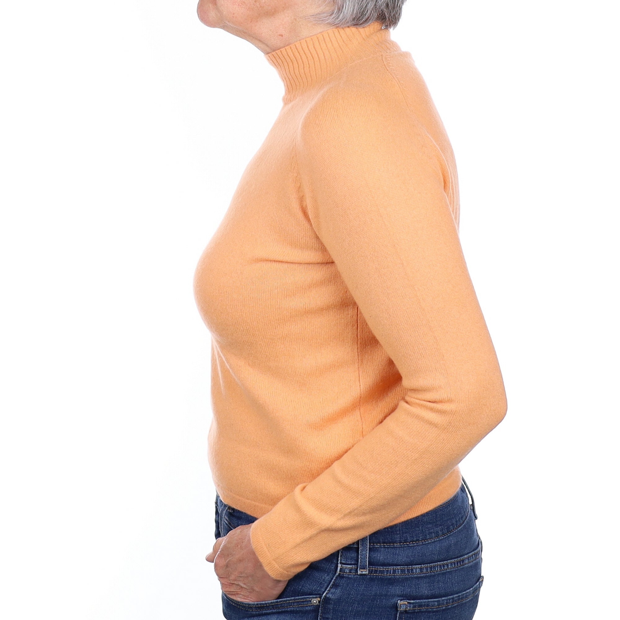 Peach Pink Cashmere Turtleneck Jumper Medium