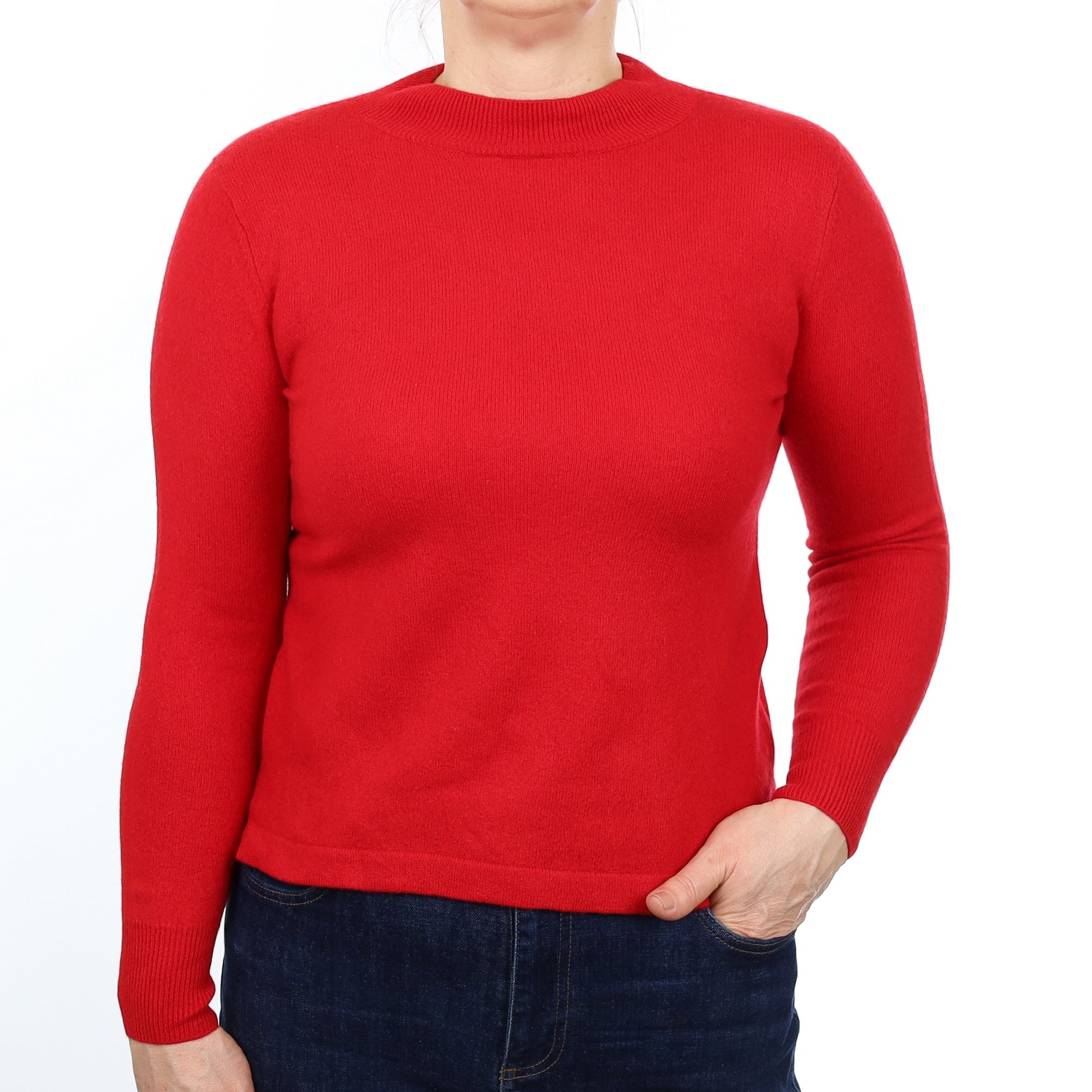 Scarlett Red Cashmere Turtle Neck Jumper Medium