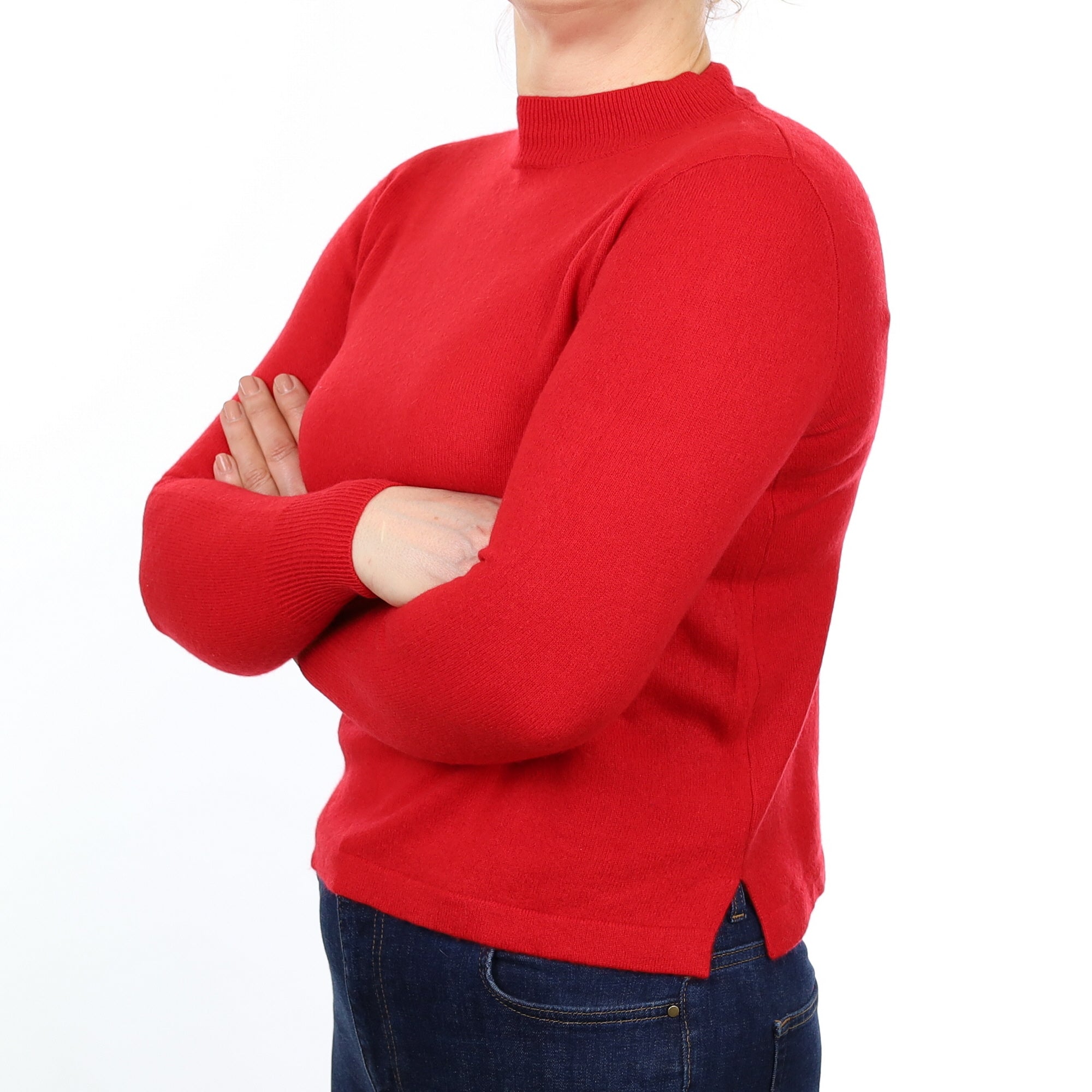 Scarlett Red Cashmere Turtle Neck Jumper Medium