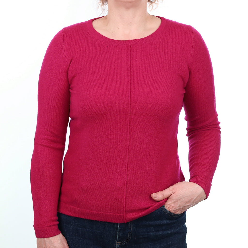 Cherry Pink Cashmere Crew Neck Jumper Medium