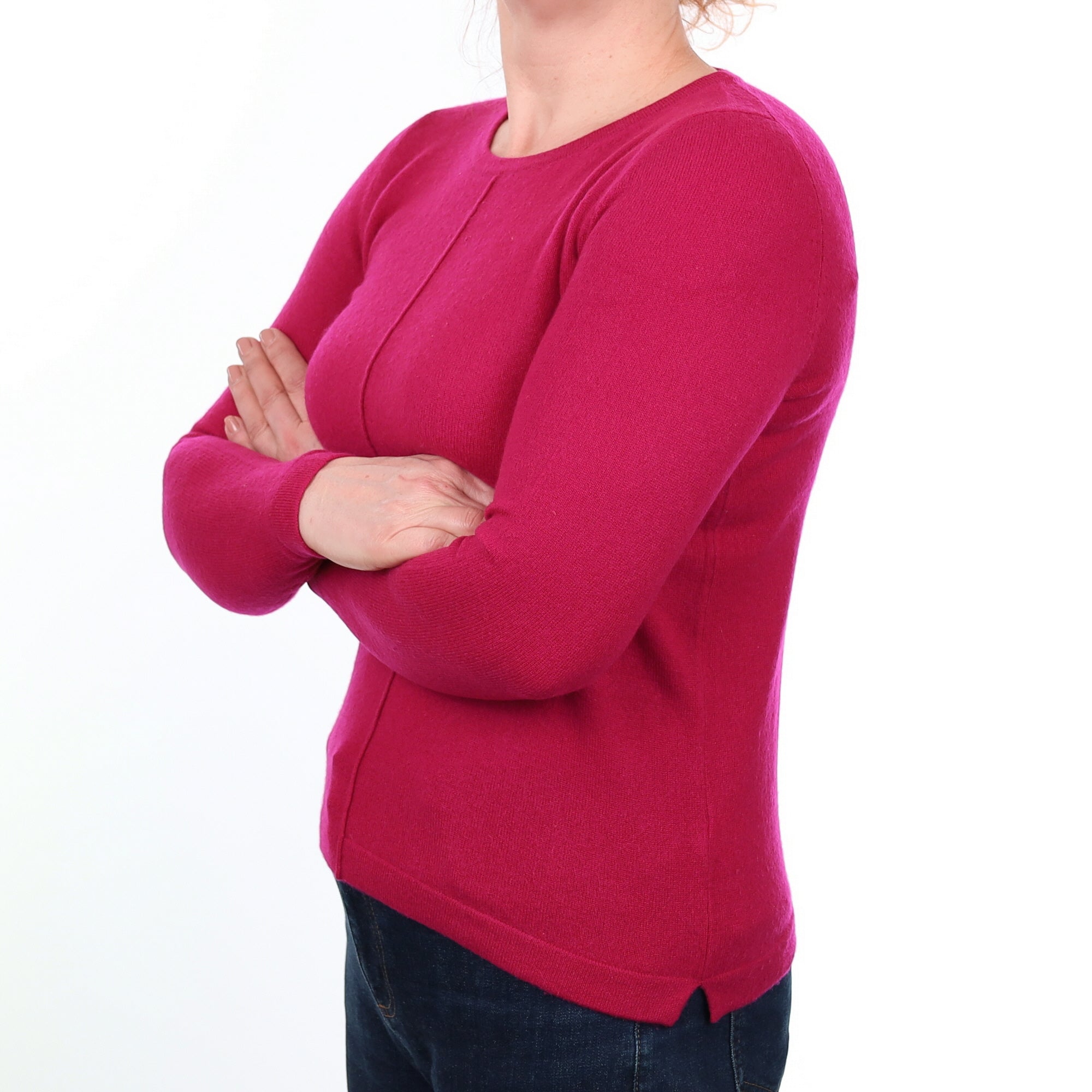 Cherry Pink Cashmere Crew Neck Jumper Medium