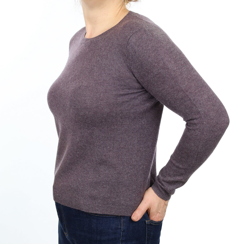 Slate Purple Cashmere V Neck Jumper Medium