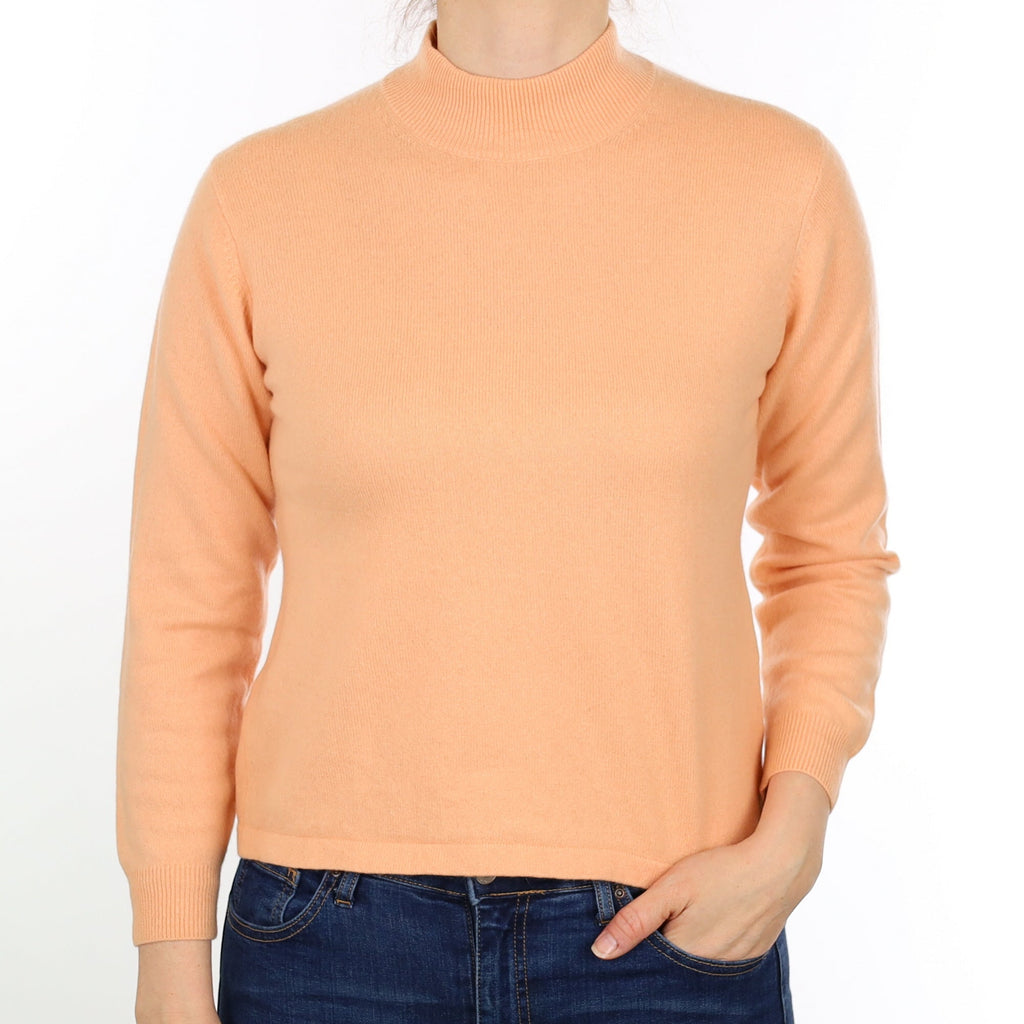Soft Apricot Cashmere Turtleneck Jumper Small