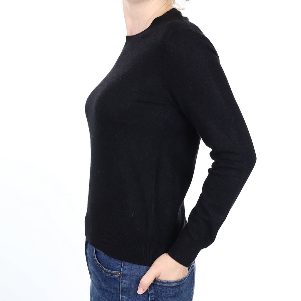 Black Cashmere Crew Neck Jumper Small