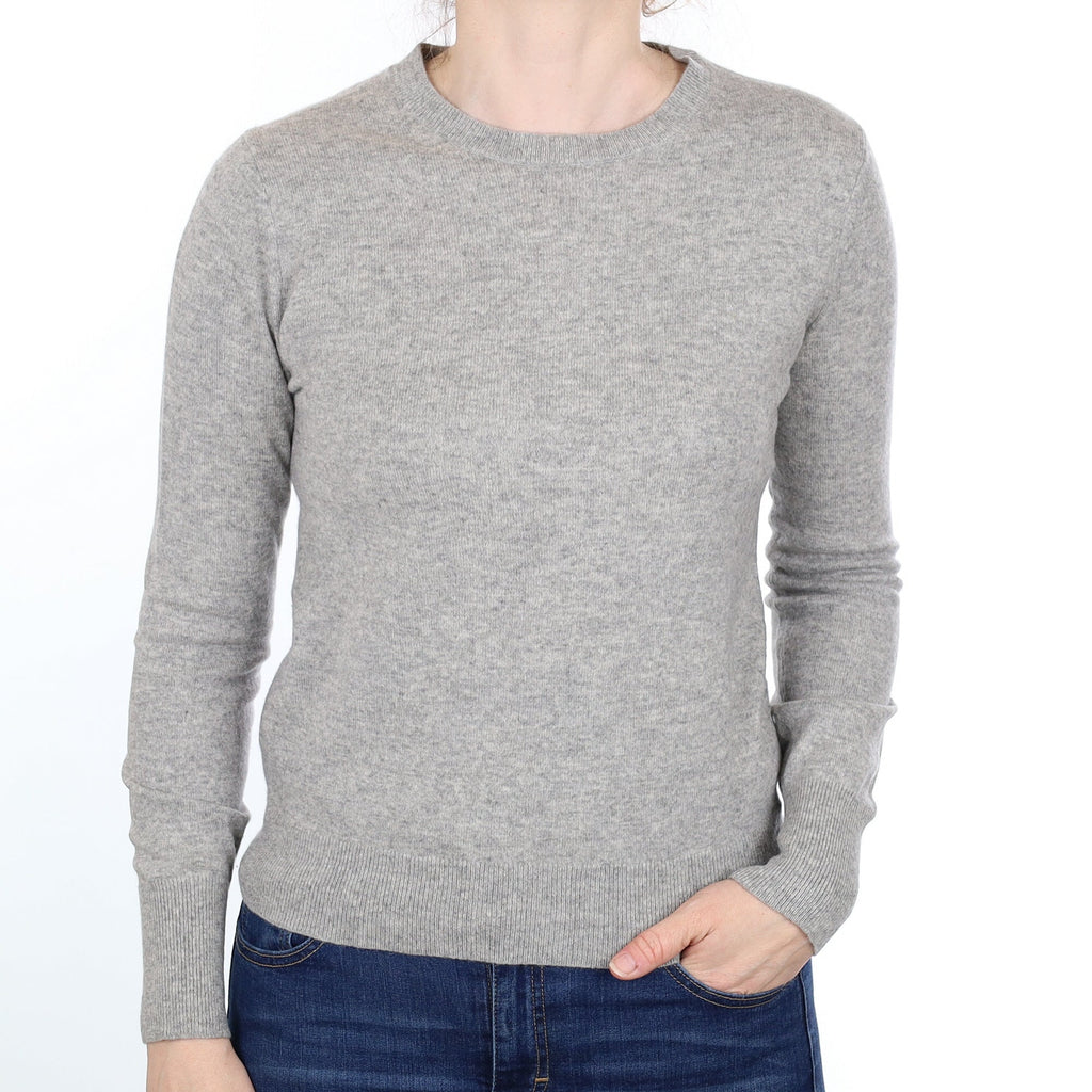 Smoke Grey Cashmere Crew Neck Jumper Small